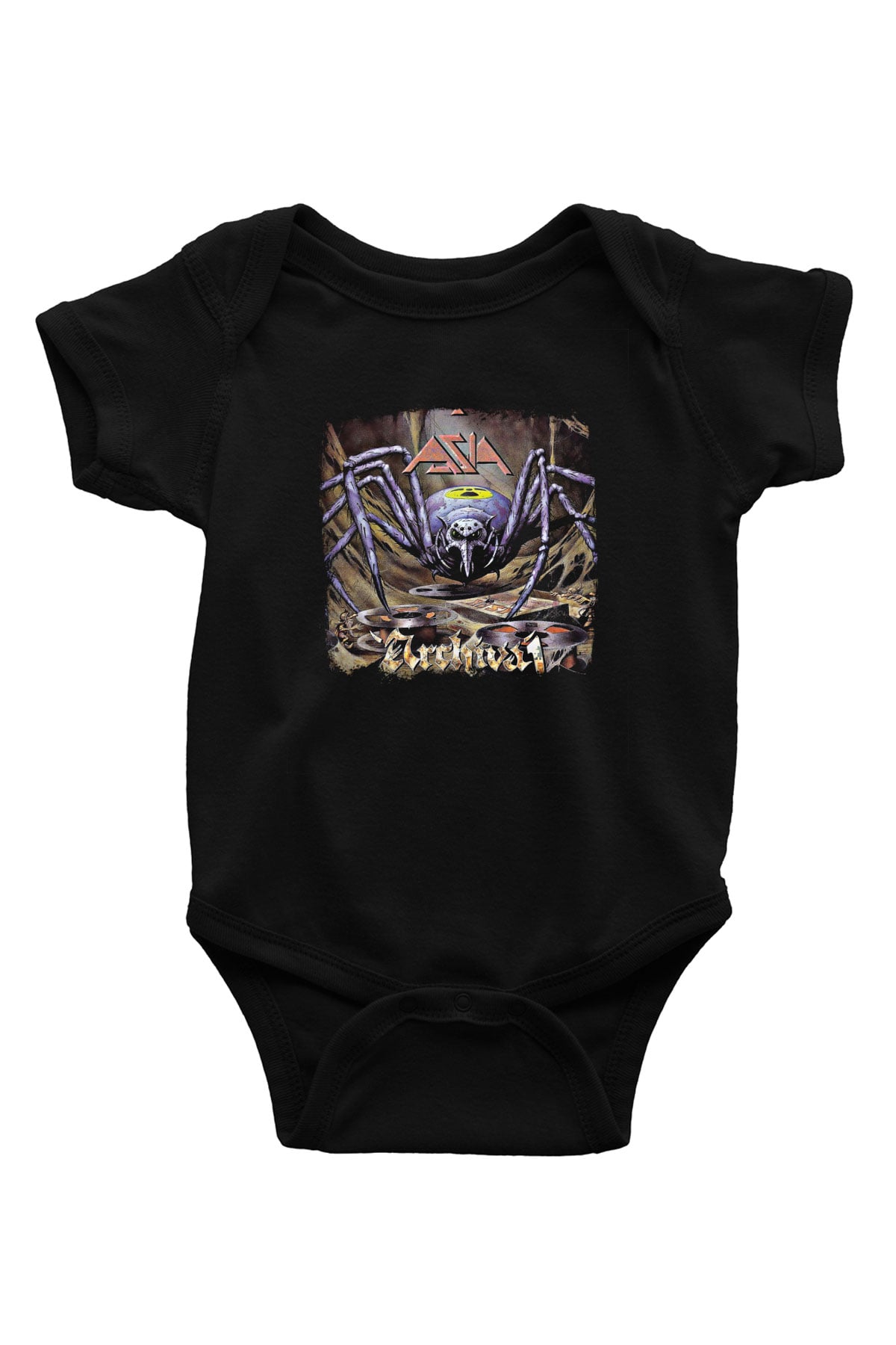 Asia Baskılı Unisex Siyah Bebek Body - Zıbın
