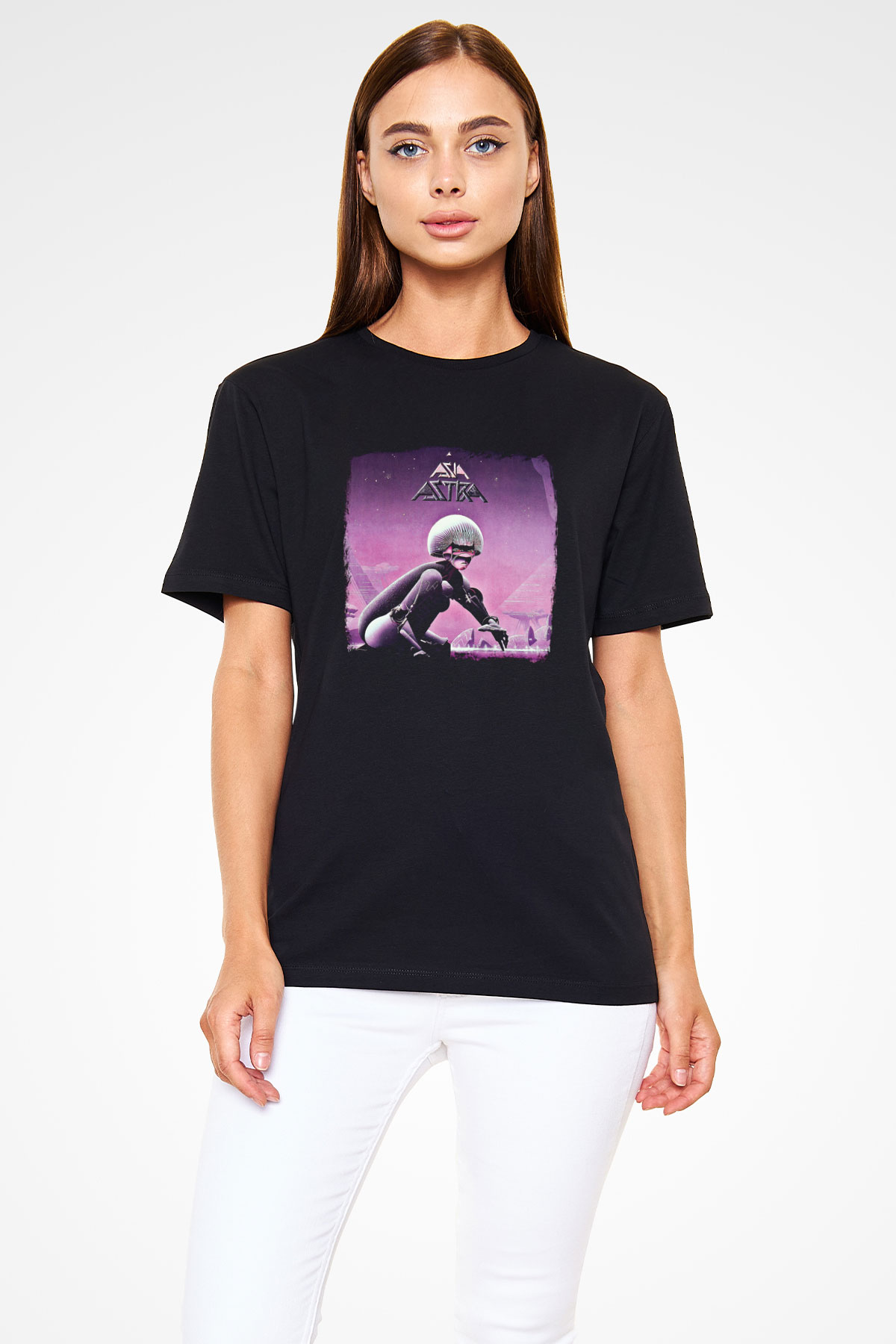 Asia Baskılı Unisex Siyah Tişört