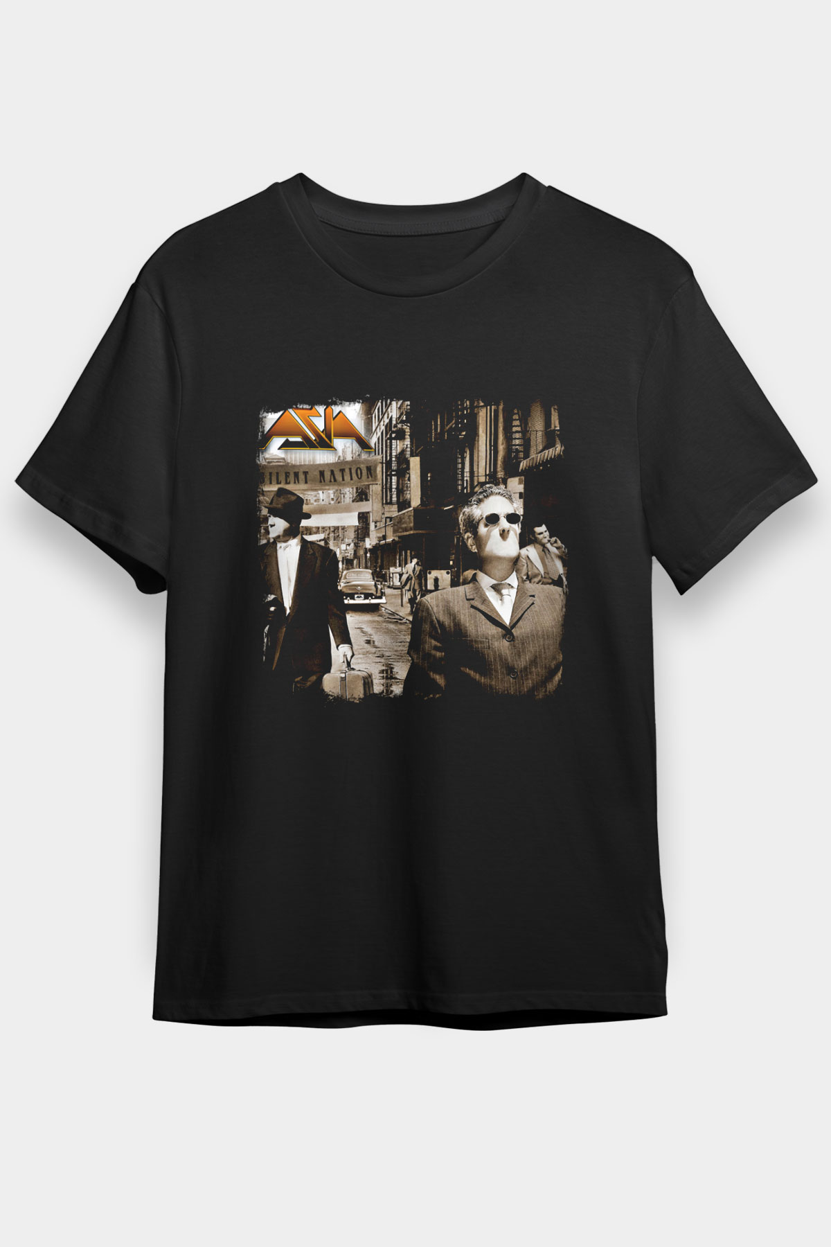 Asia Baskılı Unisex Siyah Tişört