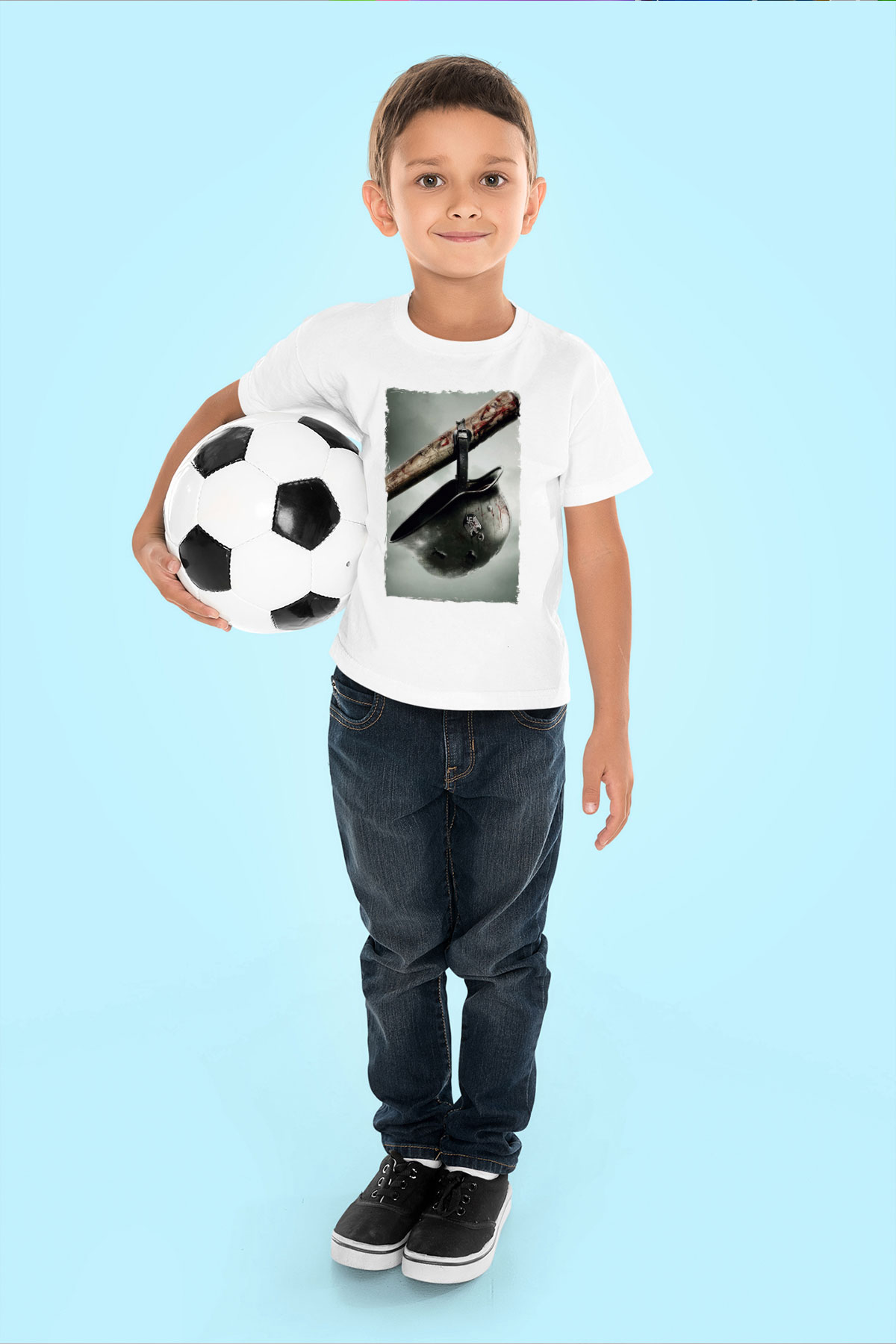 Asker Beyaz Unisex Çocuk Tişört