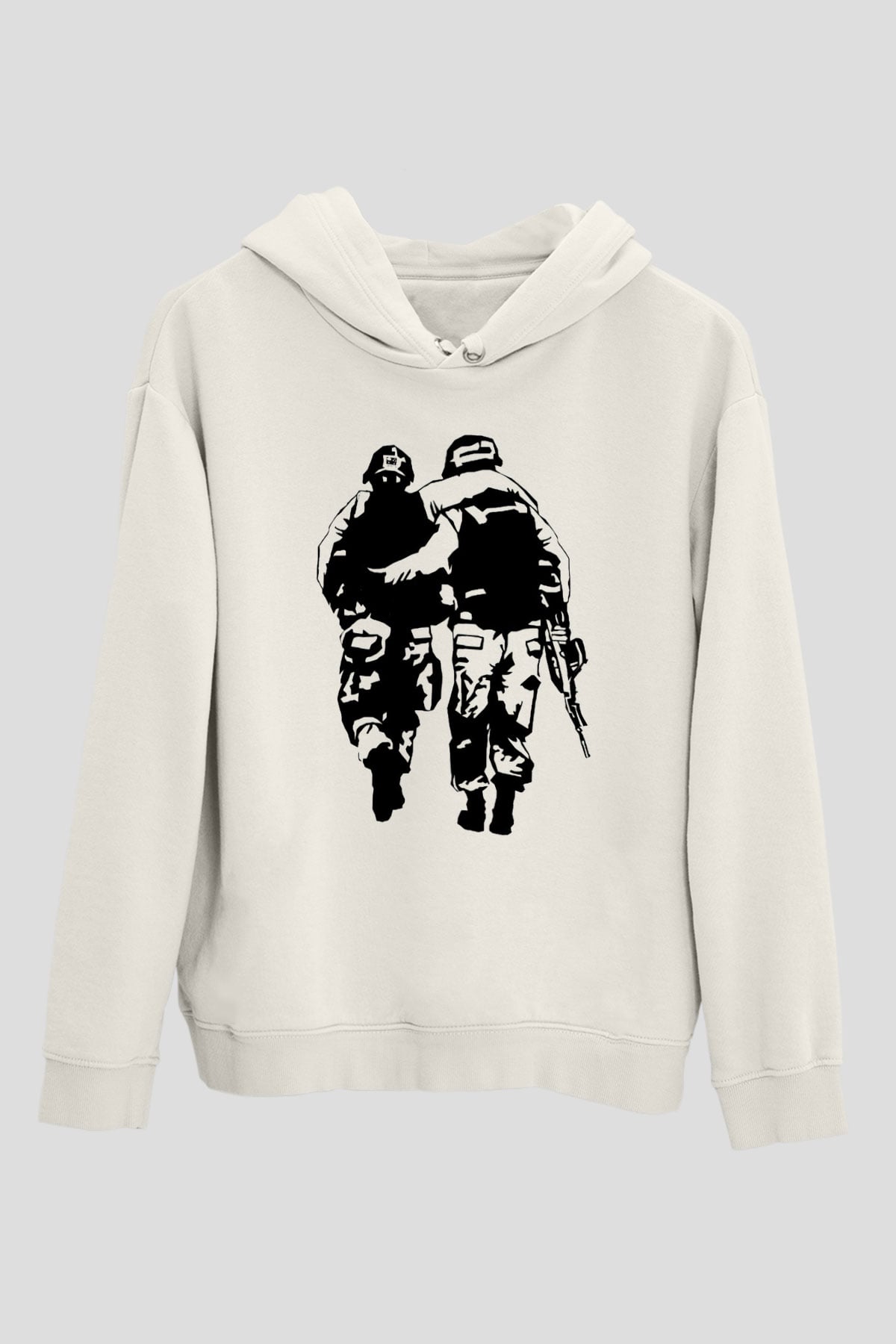 Asker Beyaz Unisex Hoodie