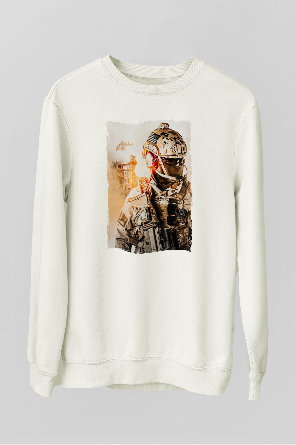Asker Beyaz Unisex Sweatshirt