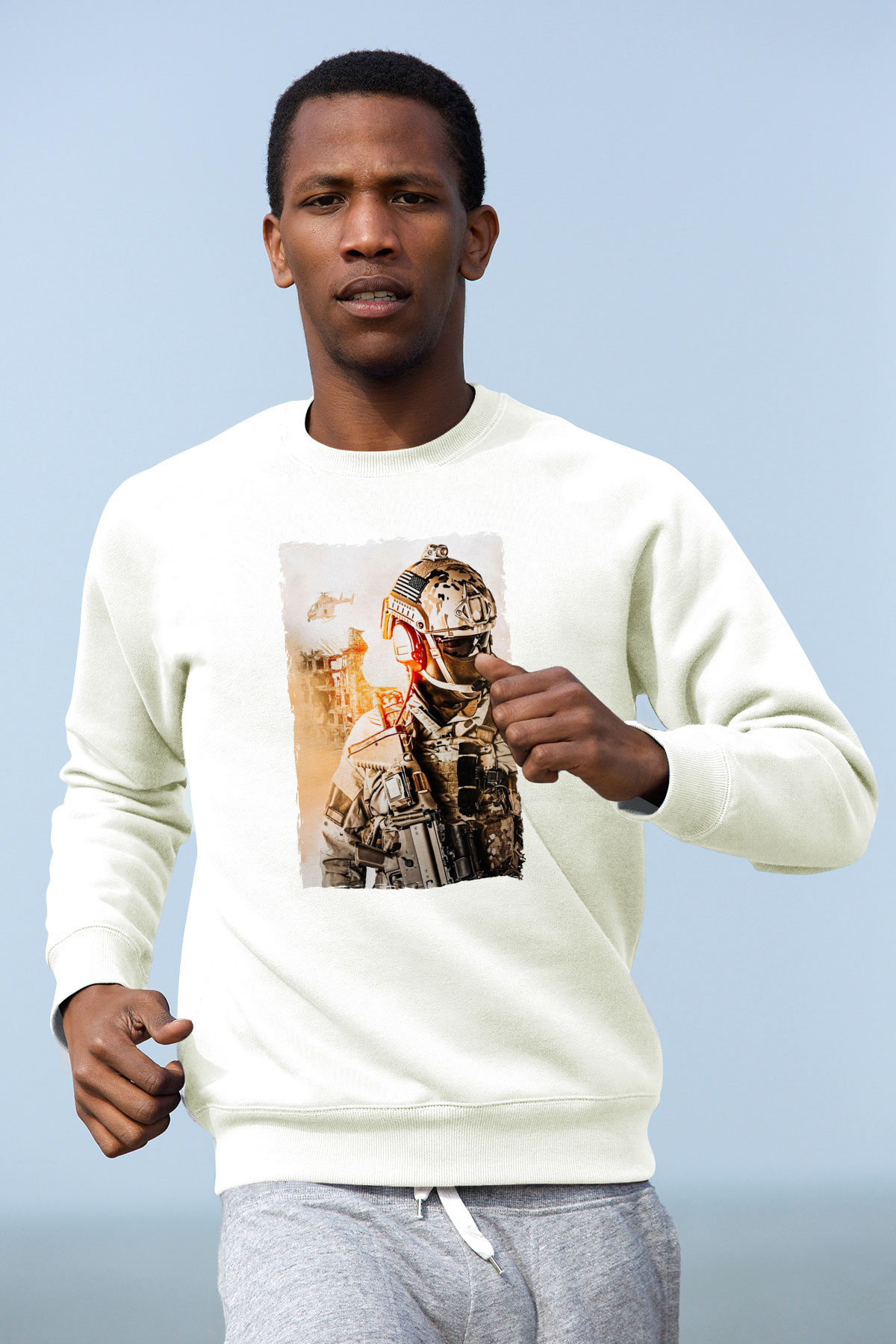 Asker Beyaz Unisex Sweatshirt