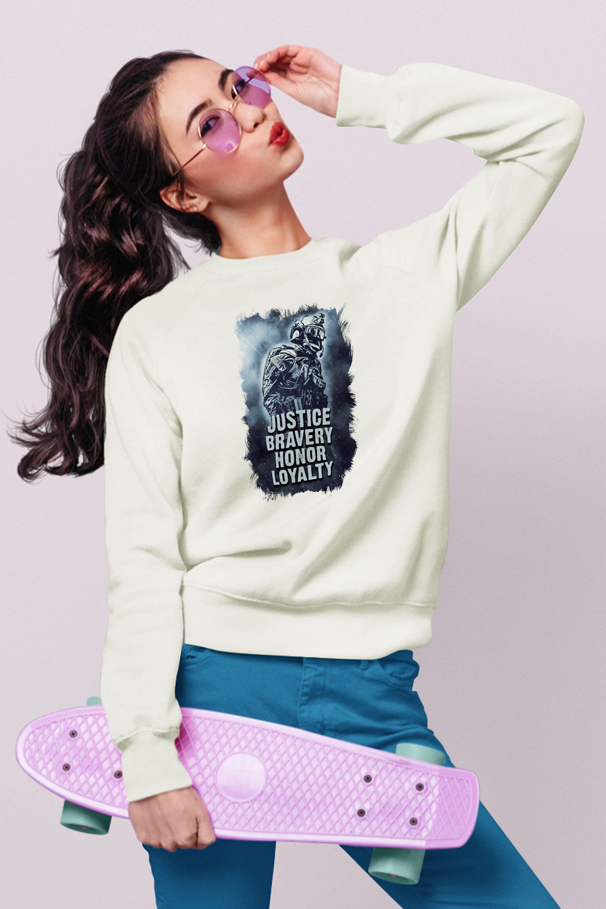 Asker Beyaz Unisex Sweatshirt