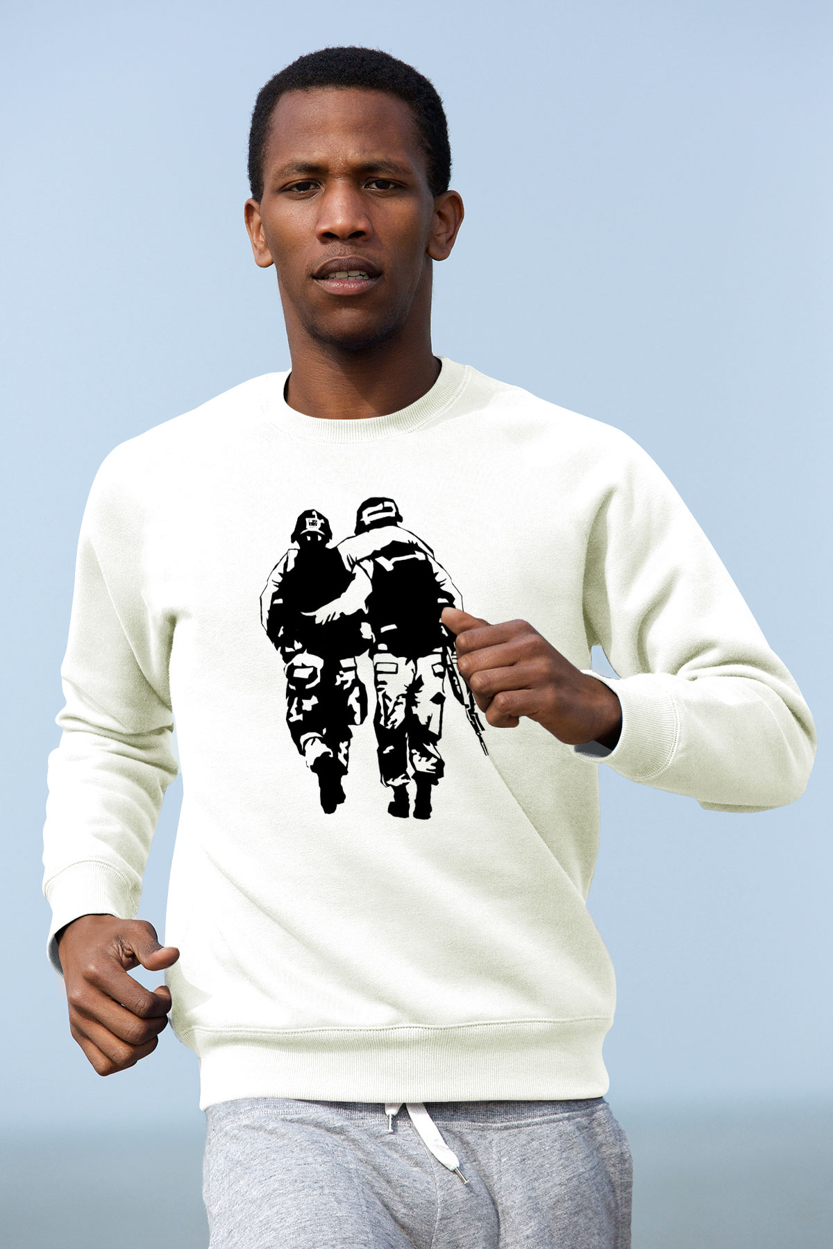 Asker Beyaz Unisex Sweatshirt