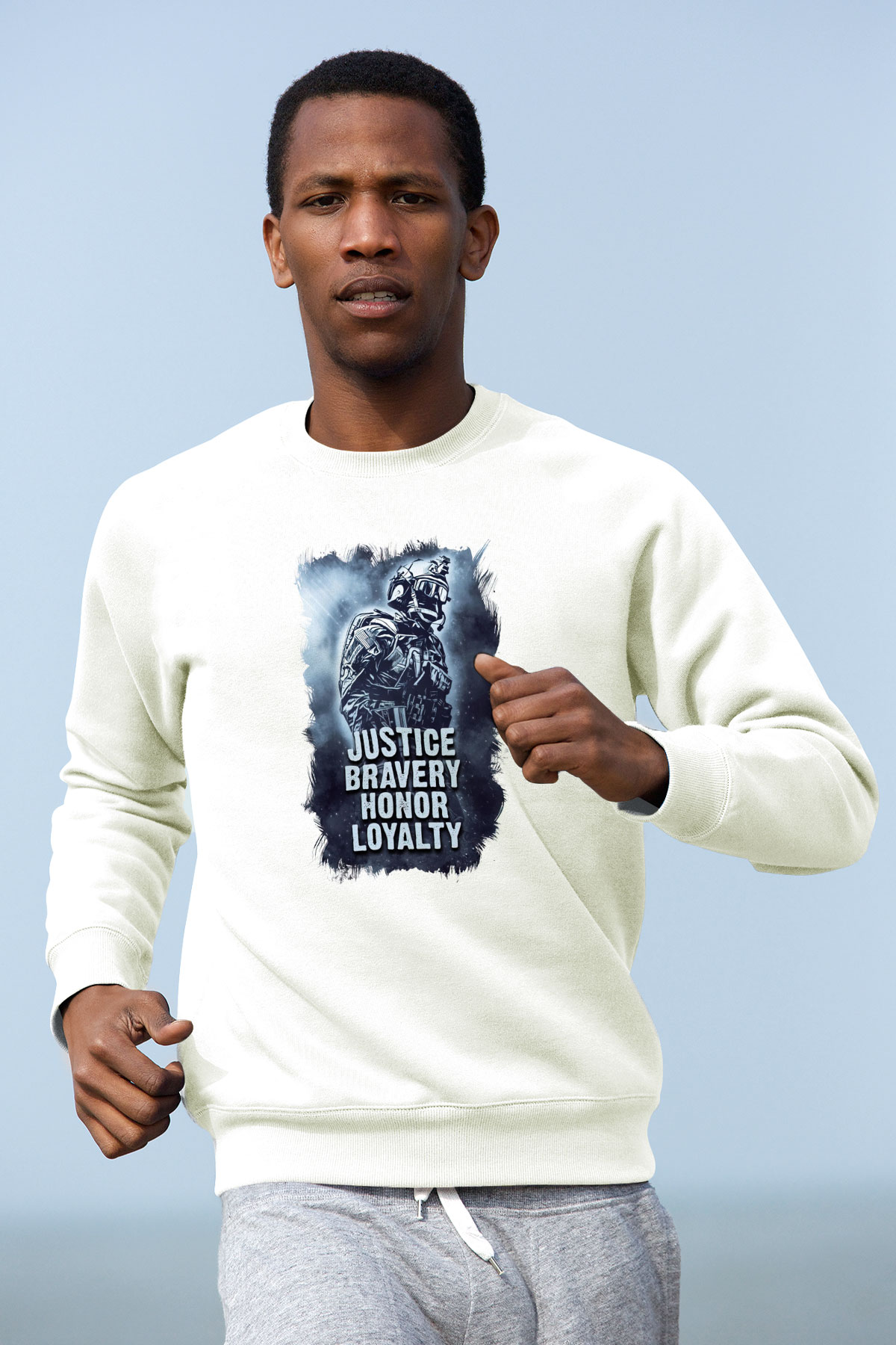 Asker Beyaz Unisex Sweatshirt