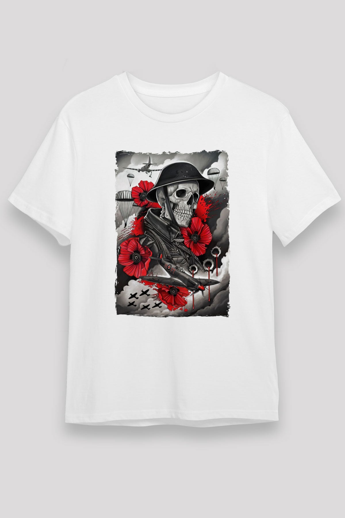 Asker Beyaz Unisex Tişört T-Shirt - TişörtFabrikası