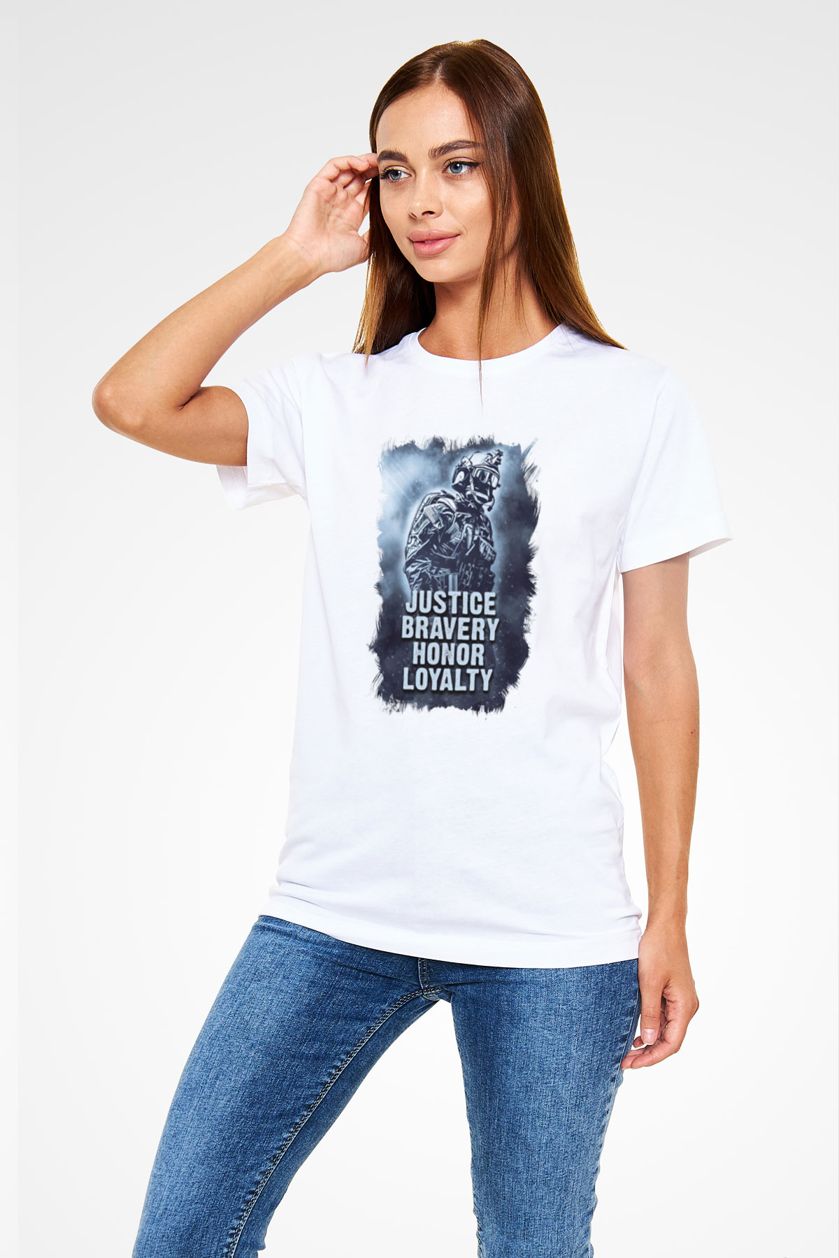 Asker Beyaz Unisex Tişört T-Shirt - TişörtFabrikası