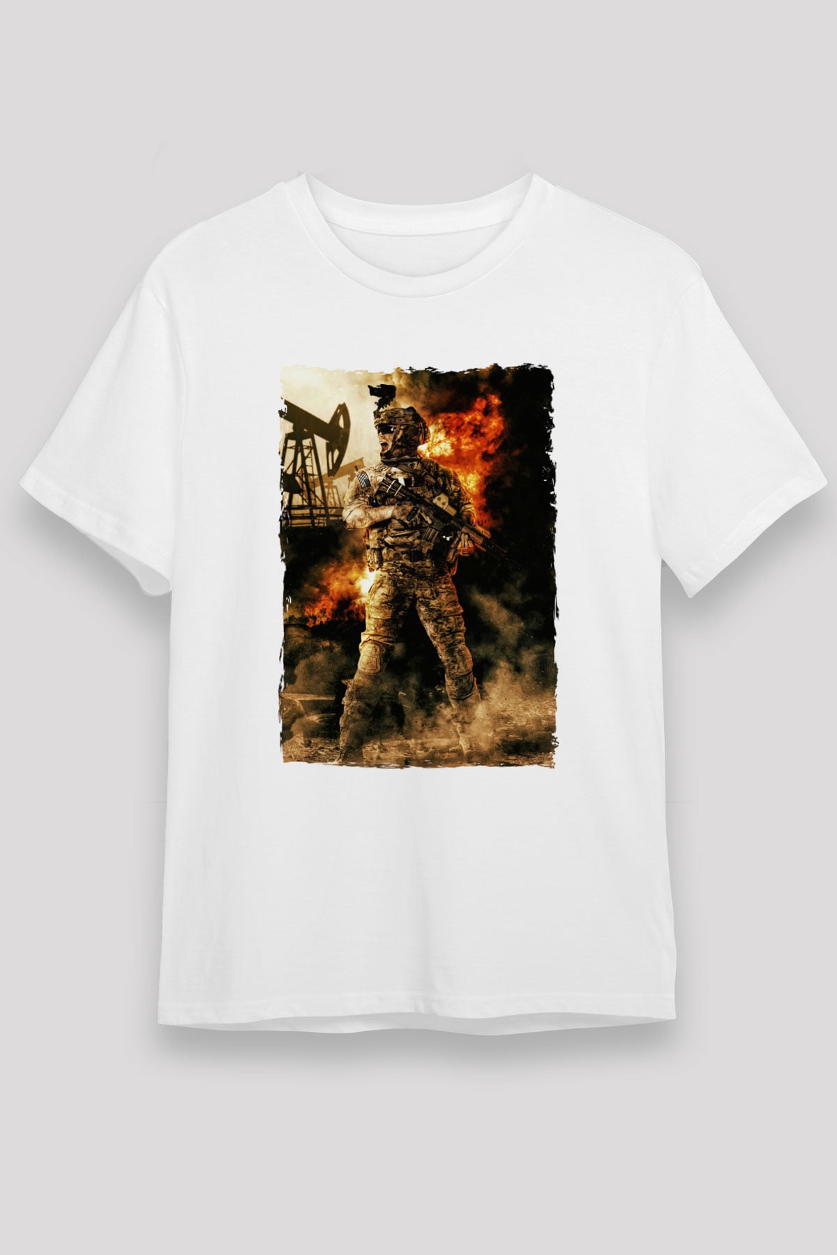 Asker Beyaz Unisex Tişört T-Shirt - TişörtFabrikası