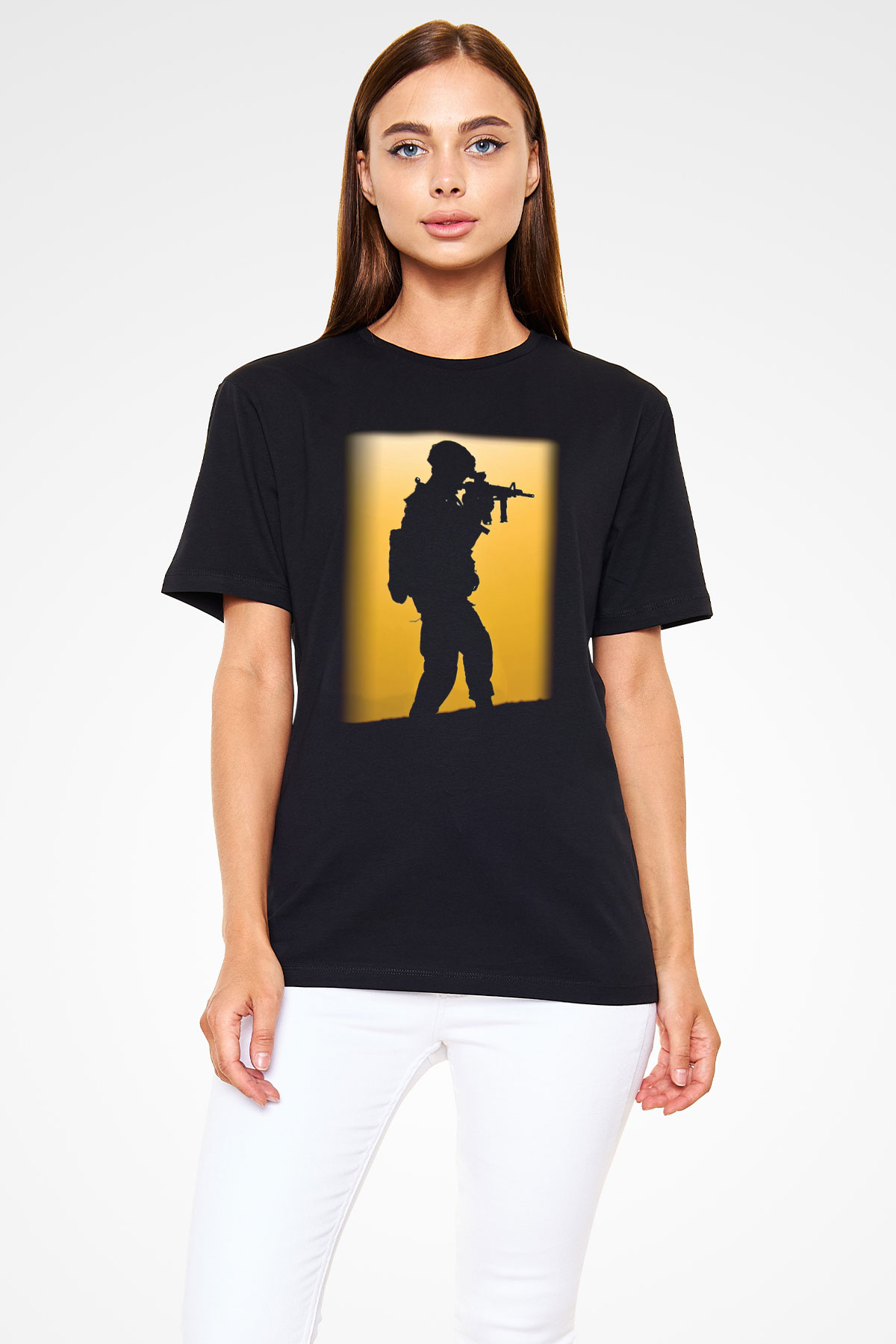 Asker Siyah Unisex Tişört T-Shirt - TişörtFabrikası