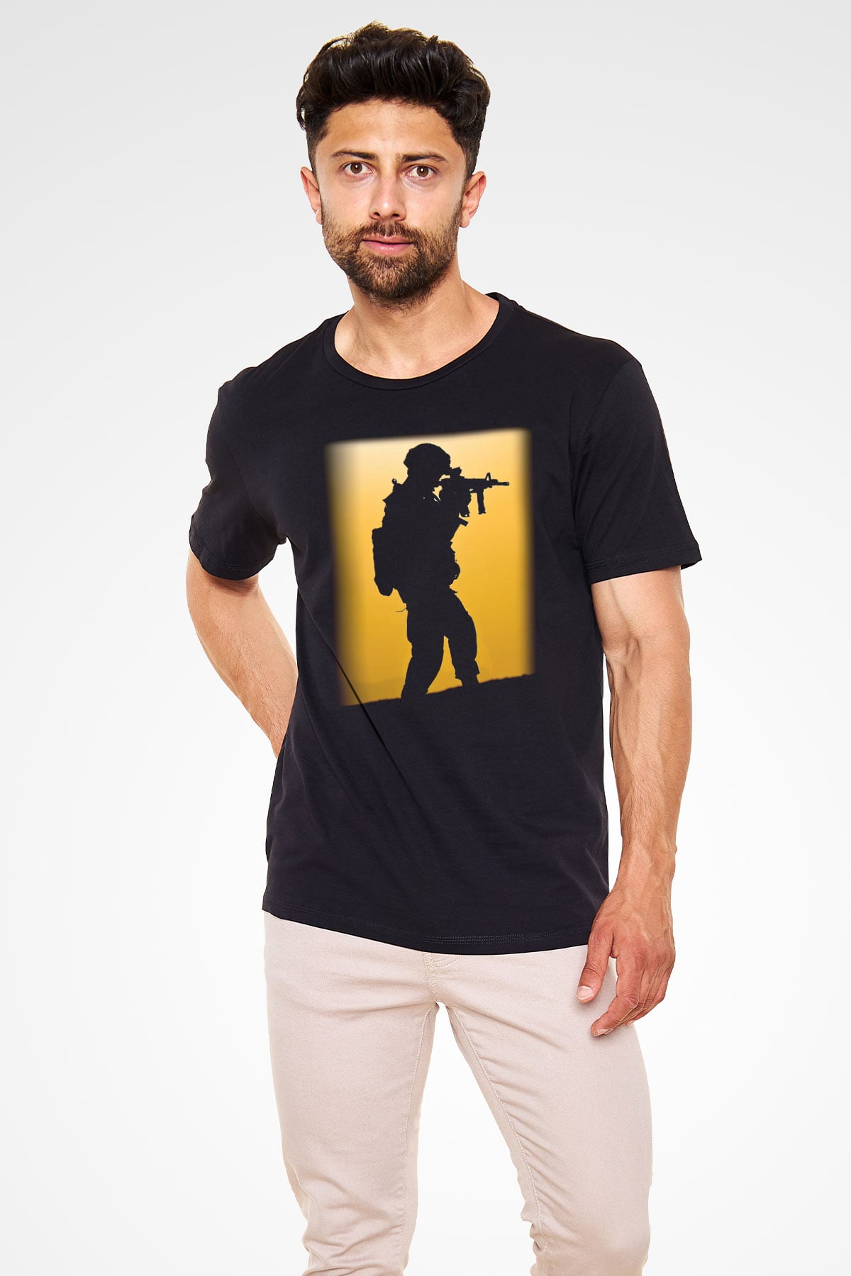 Asker Siyah Unisex Tişört T-Shirt - TişörtFabrikası