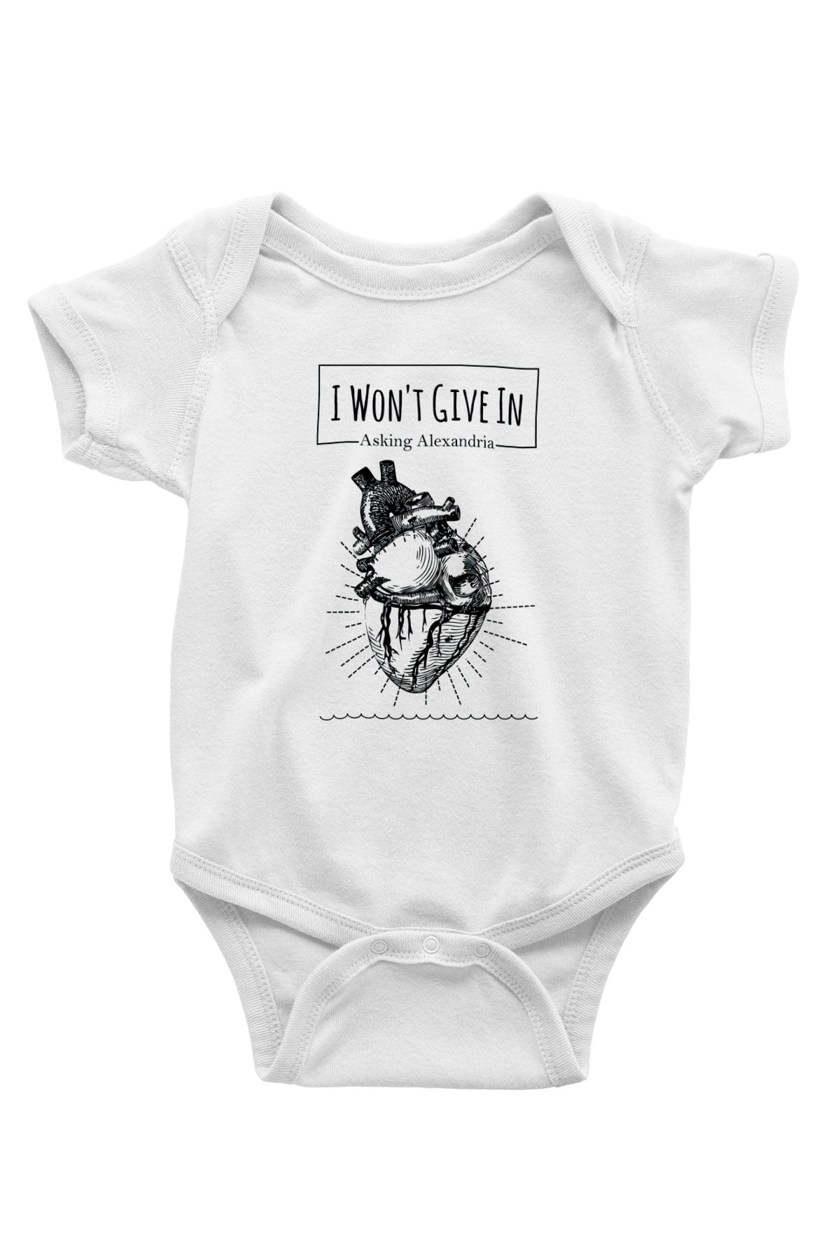 Asking Alexandria Baskılı Beyaz Unisex Bebek Body - Zıbın