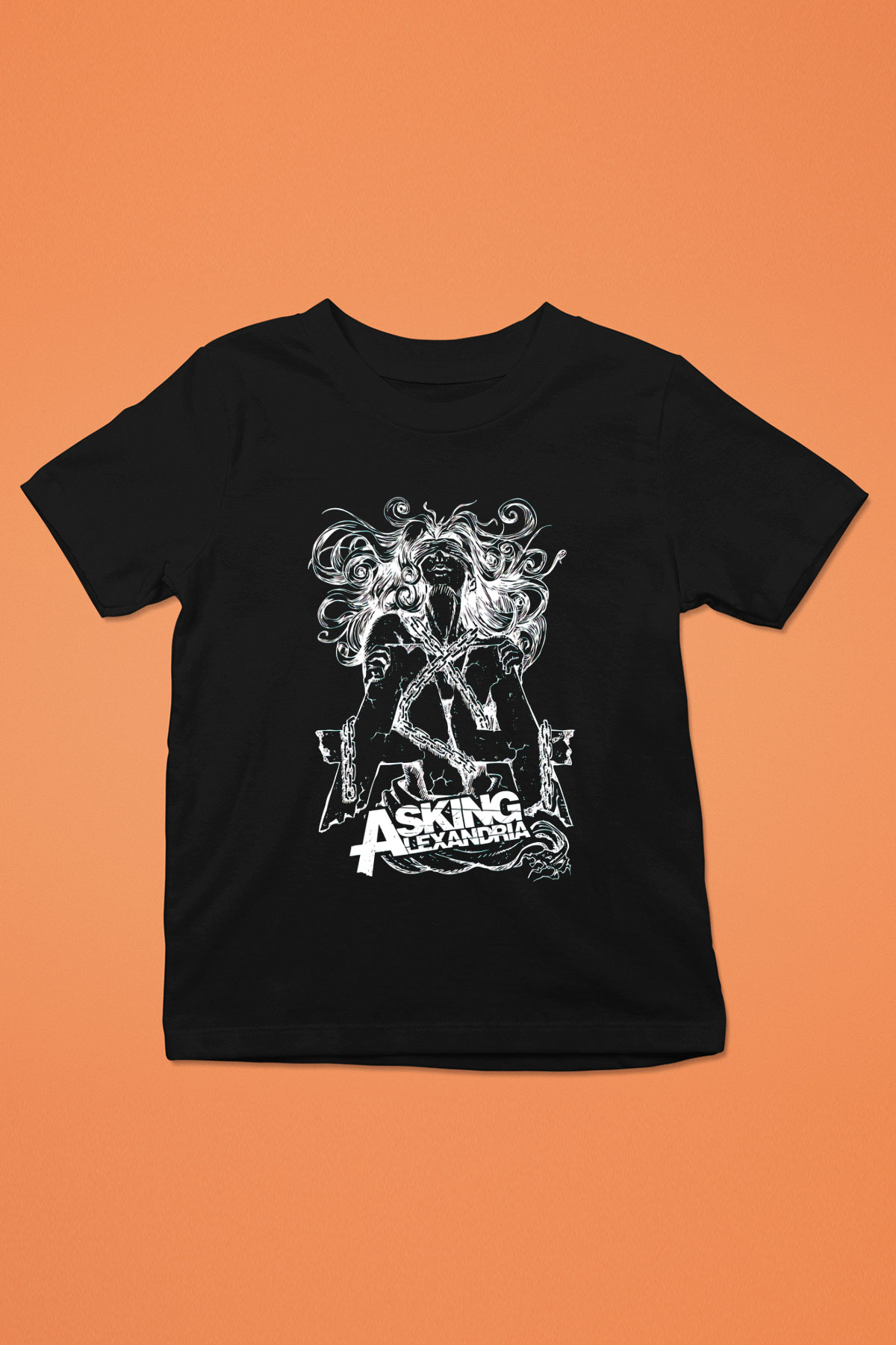 Asking Alexandria Baskılı Siyah Unisex Çocuk Tişört