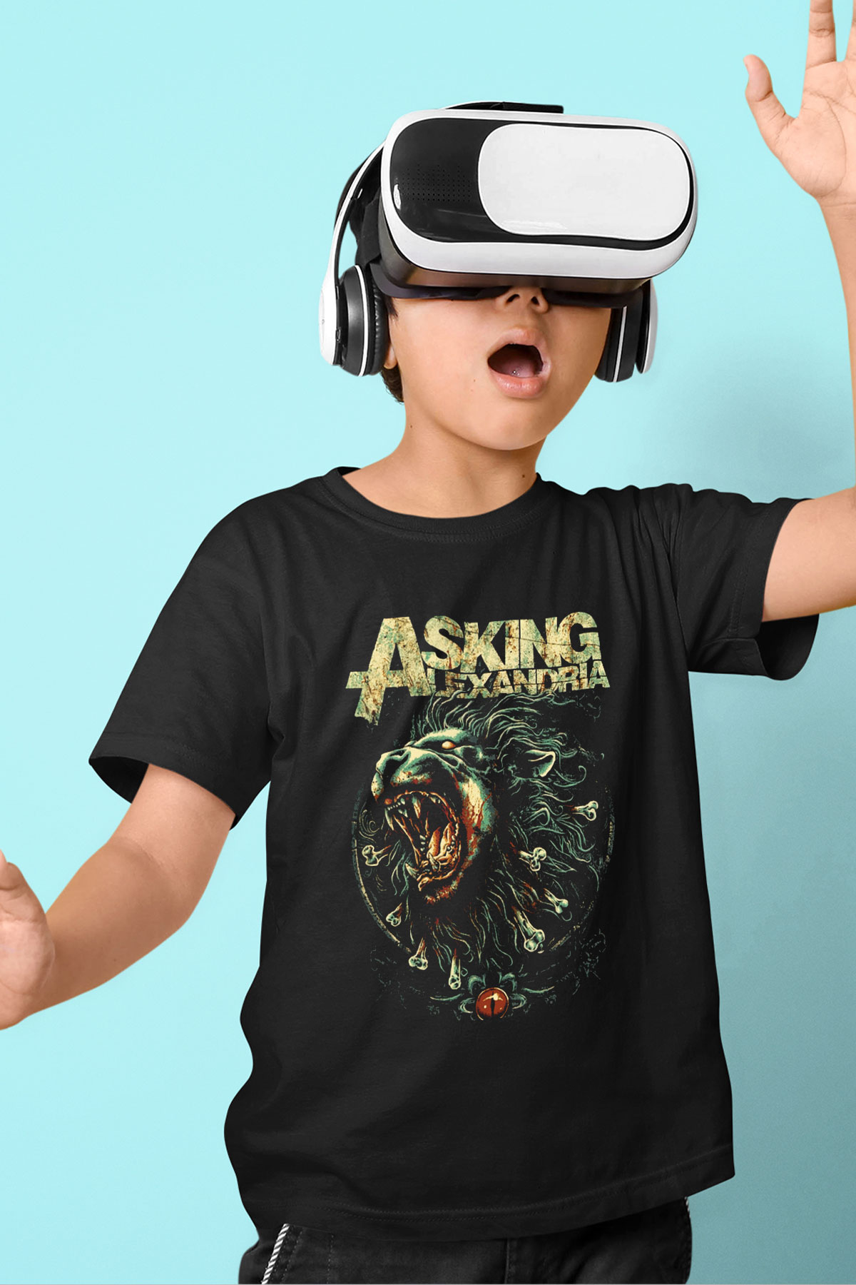 Asking Alexandria Baskılı Siyah Unisex Çocuk Tişört