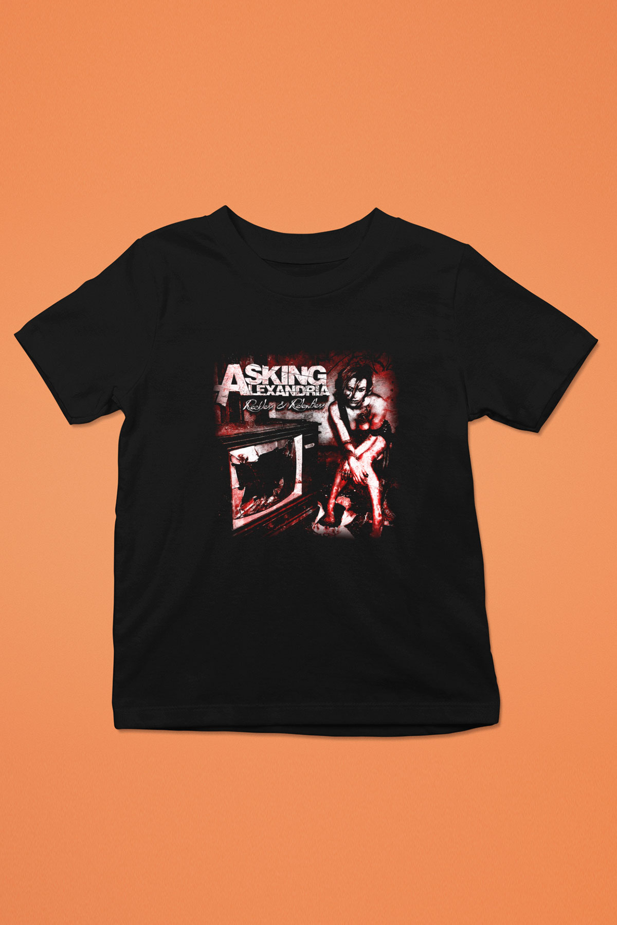 Asking Alexandria Baskılı Siyah Unisex Çocuk Tişört