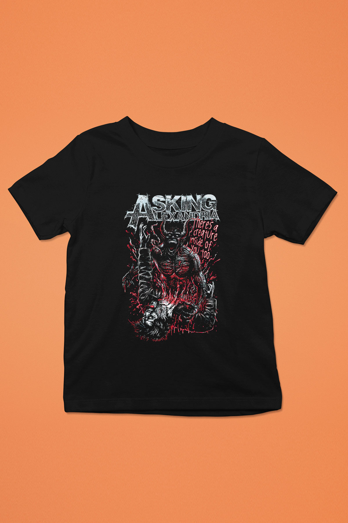 Asking Alexandria Baskılı Siyah Unisex Çocuk Tişört