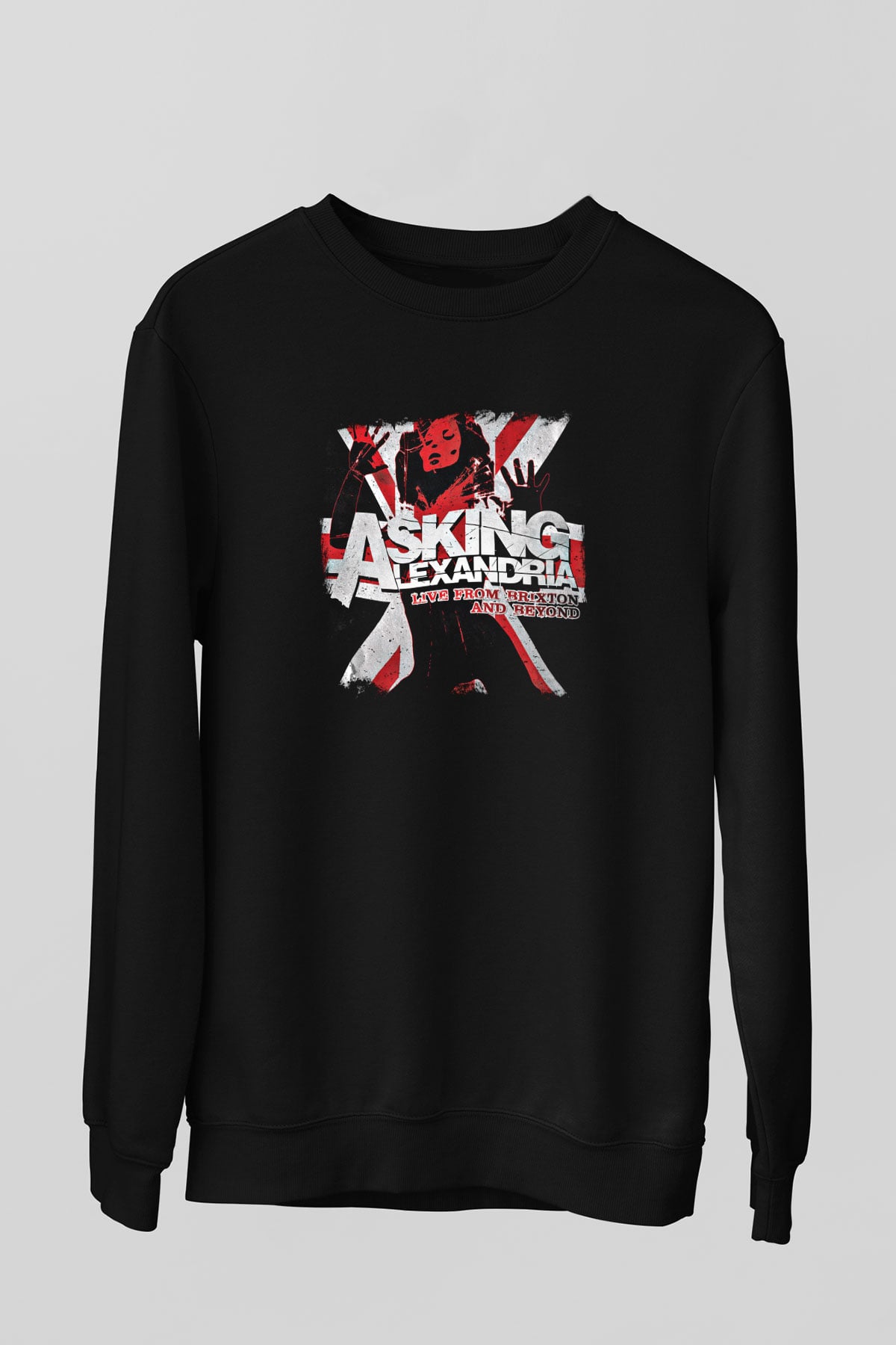Asking Alexandria Baskılı Unisex Siyah Sweatshirt