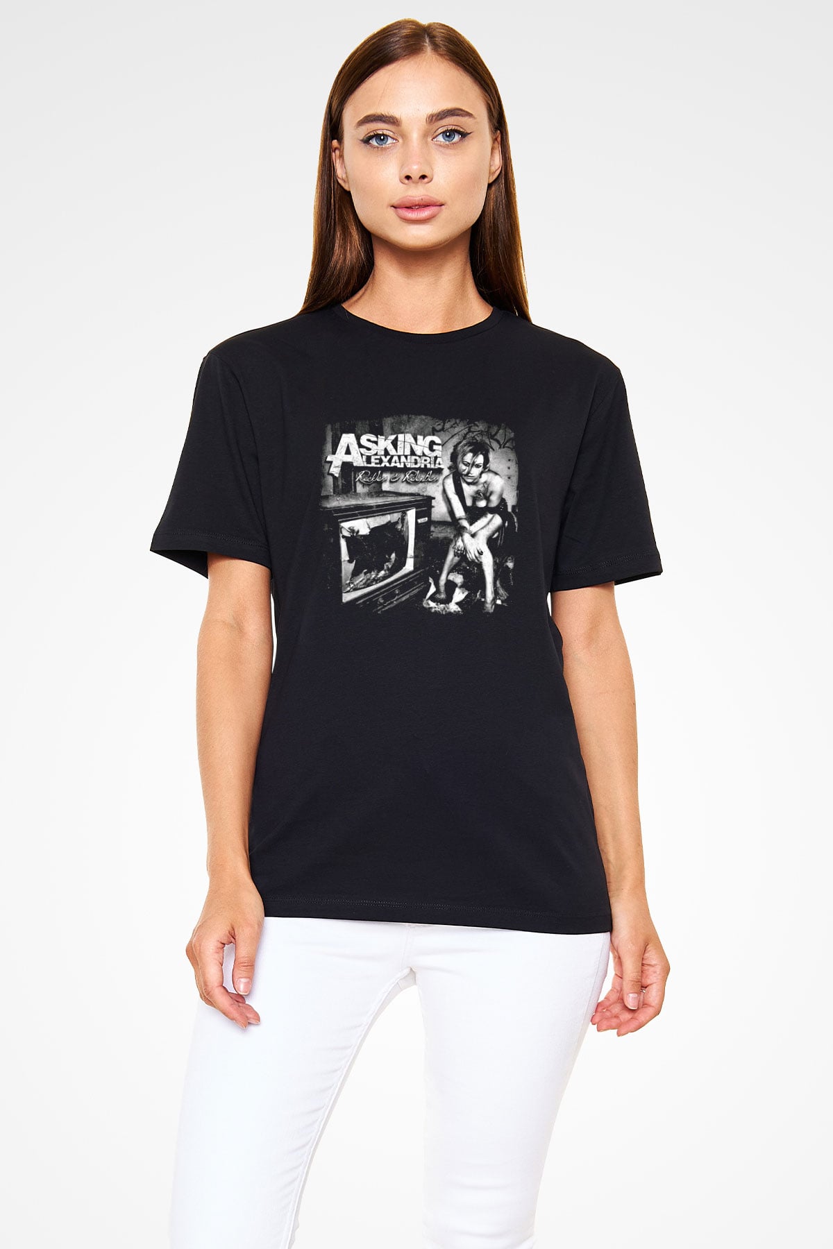 Asking Alexandria Baskılı Unisex Siyah Tişört