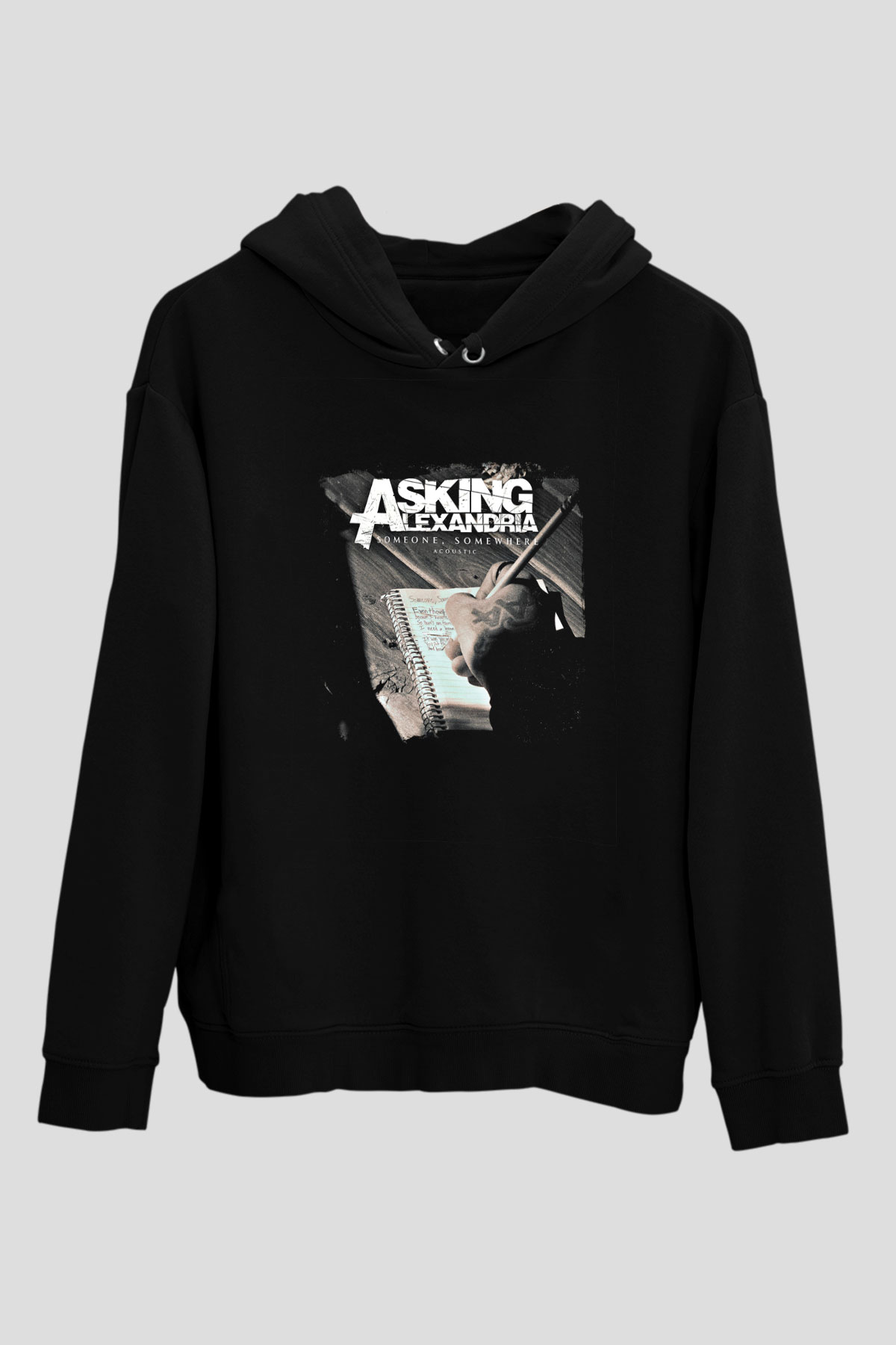 Asking Alexandria Baskılı Unisex Siyah Hoodie