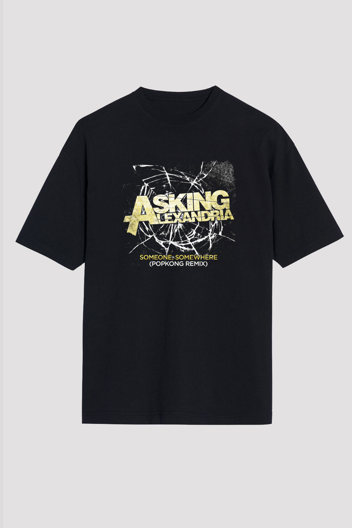 Asking Alexandria Baskılı Unisex Siyah Oversize Tişört