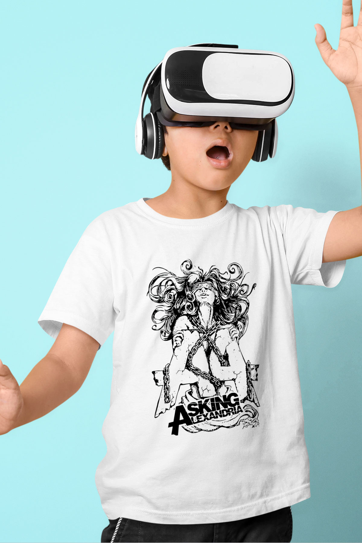 Asking Alexandria Beyaz Unisex Çocuk Tişört