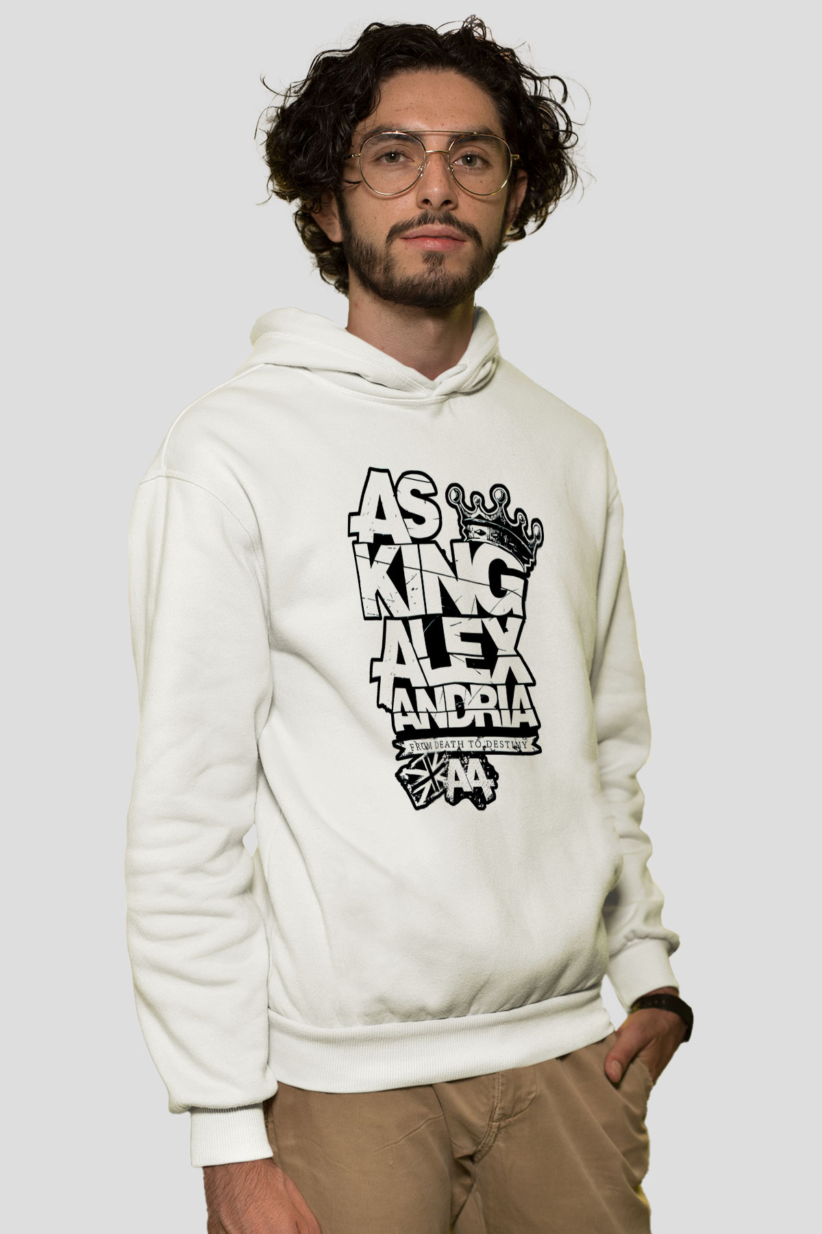 Asking Alexandria Beyaz Unisex Kapşonlu Sweatshirt