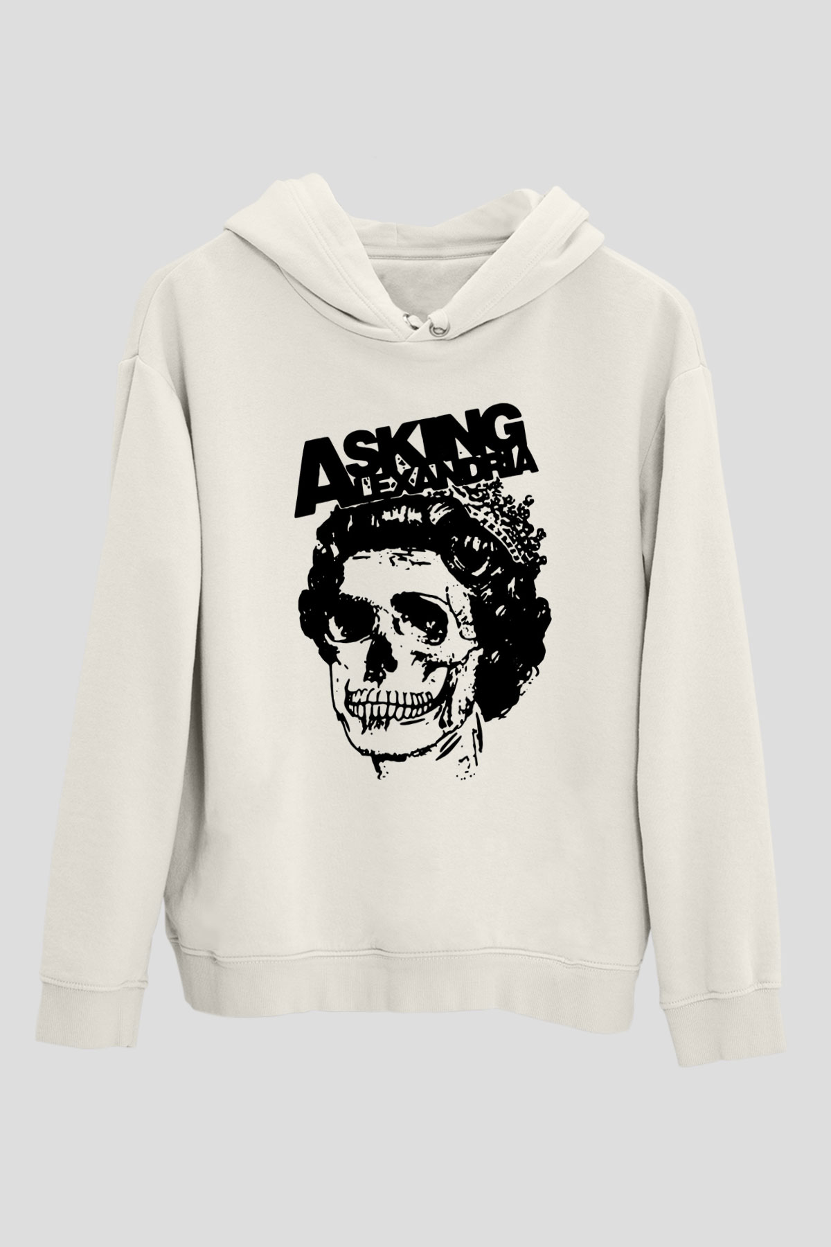 Asking Alexandria Beyaz Unisex Kapüşonlu Sweatshirt