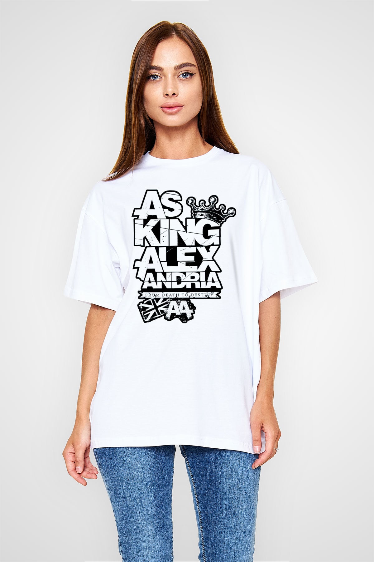 Asking Alexandria Beyaz Unisex Oversize Tişört T-Shirt