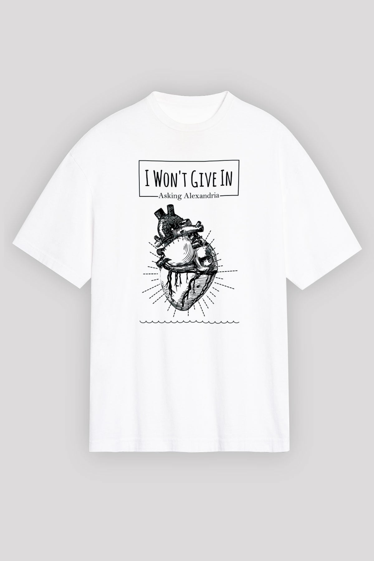 Asking Alexandria Beyaz Unisex Oversize Tişört T-Shirt