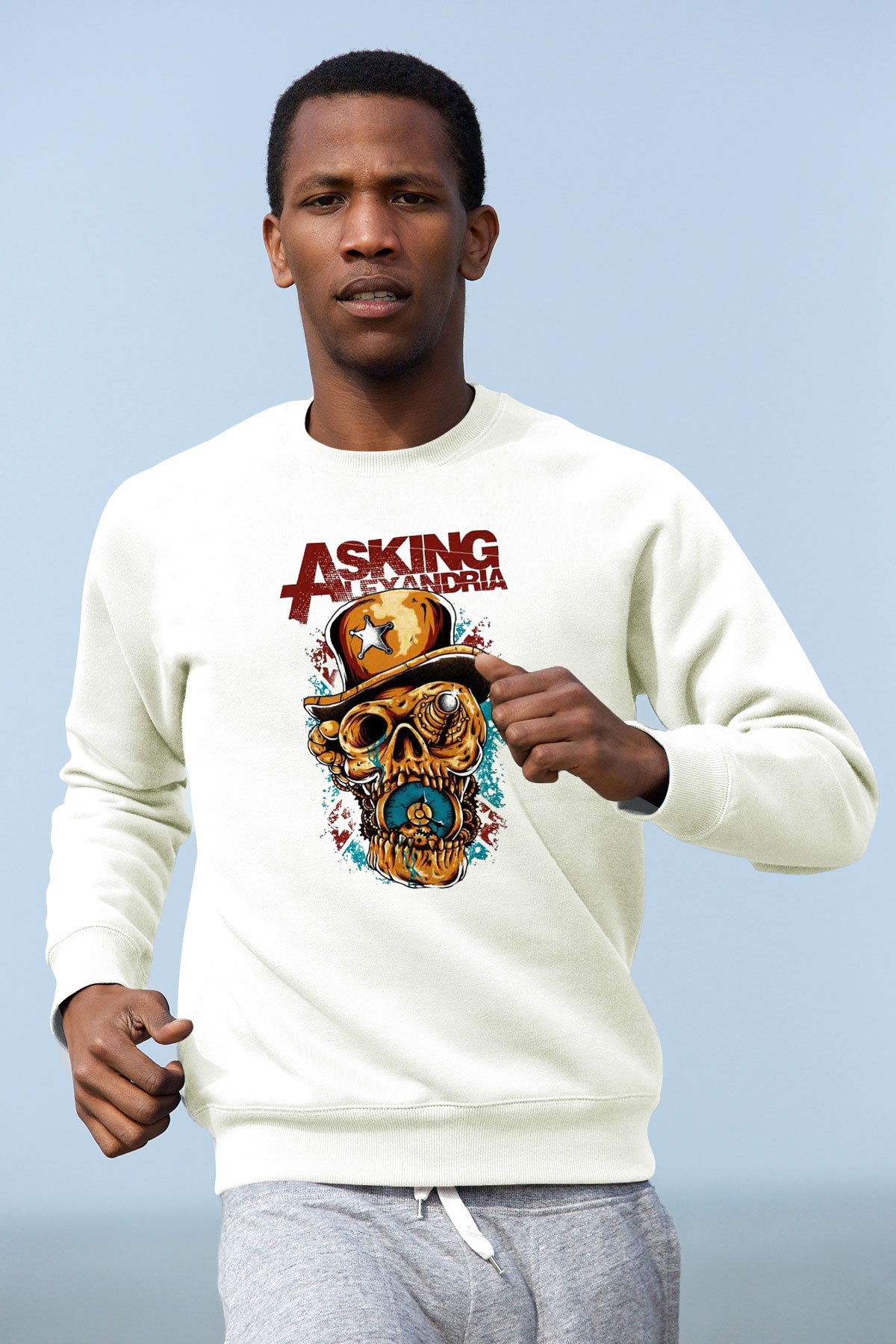 Asking Alexandria Beyaz Unisex Sweatshirt