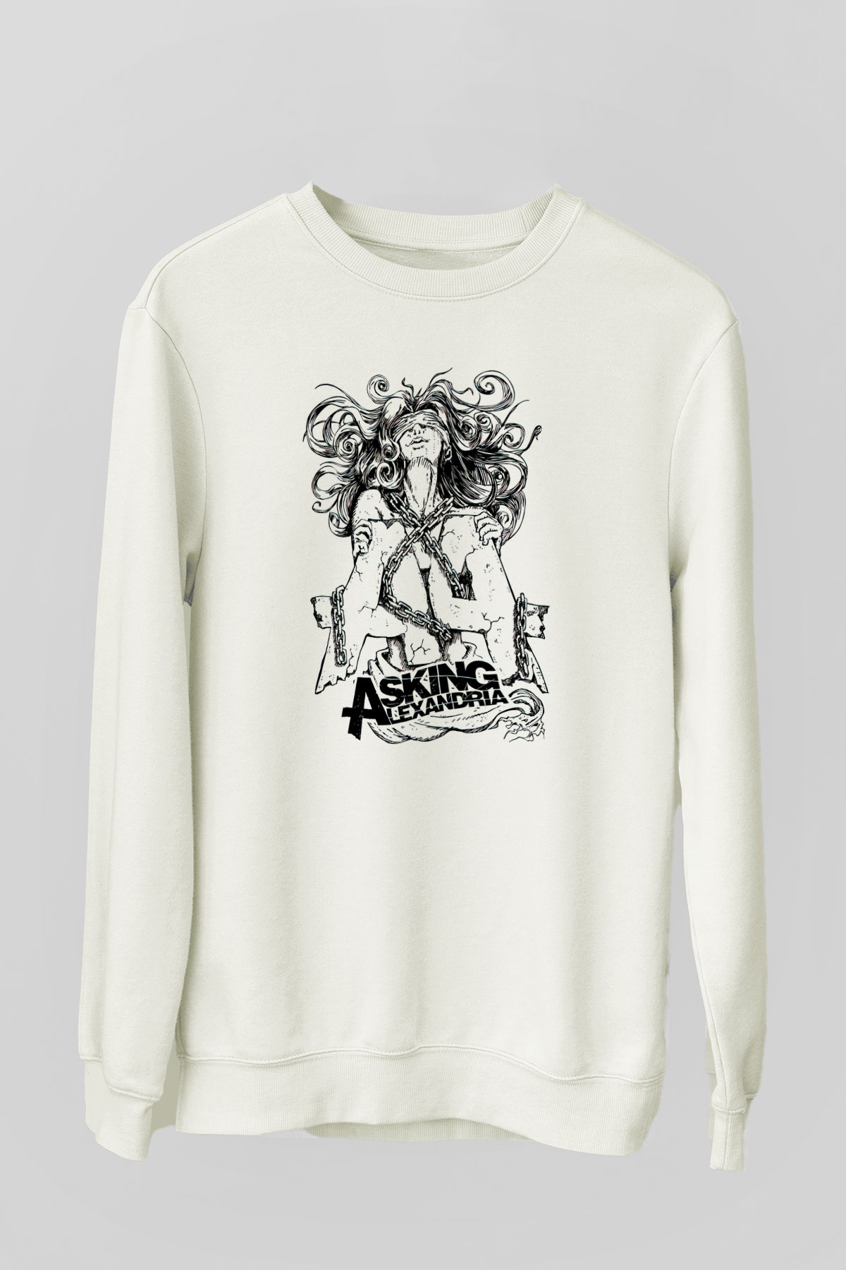 Asking Alexandria Beyaz Unisex Sweatshirt