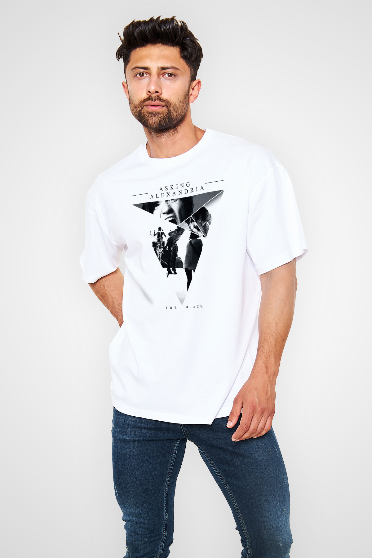 Asking Alexandria Beyaz Oversize Tişört Oversize T-shirt - TişörtFabrikası
