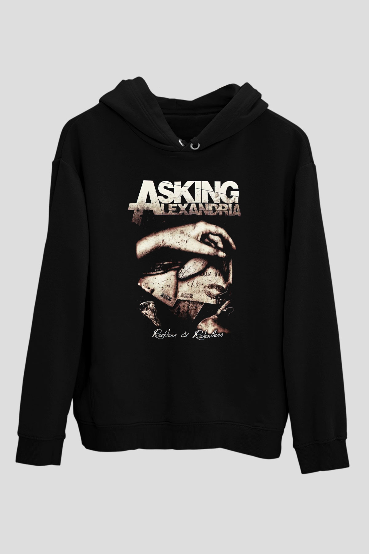 Asking Alexandria Siyah Unisex Kapüşonlu Sweatshirt