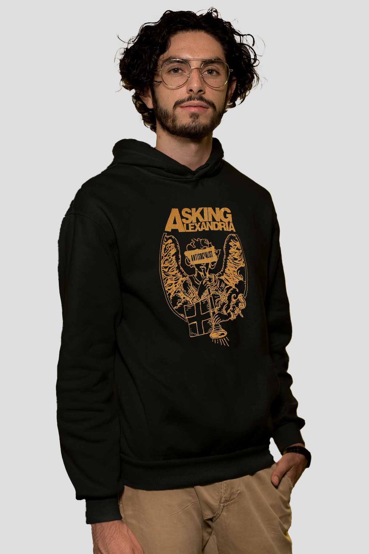 Asking Alexandria Siyah Unisex Kapüşonlu Sweatshirt