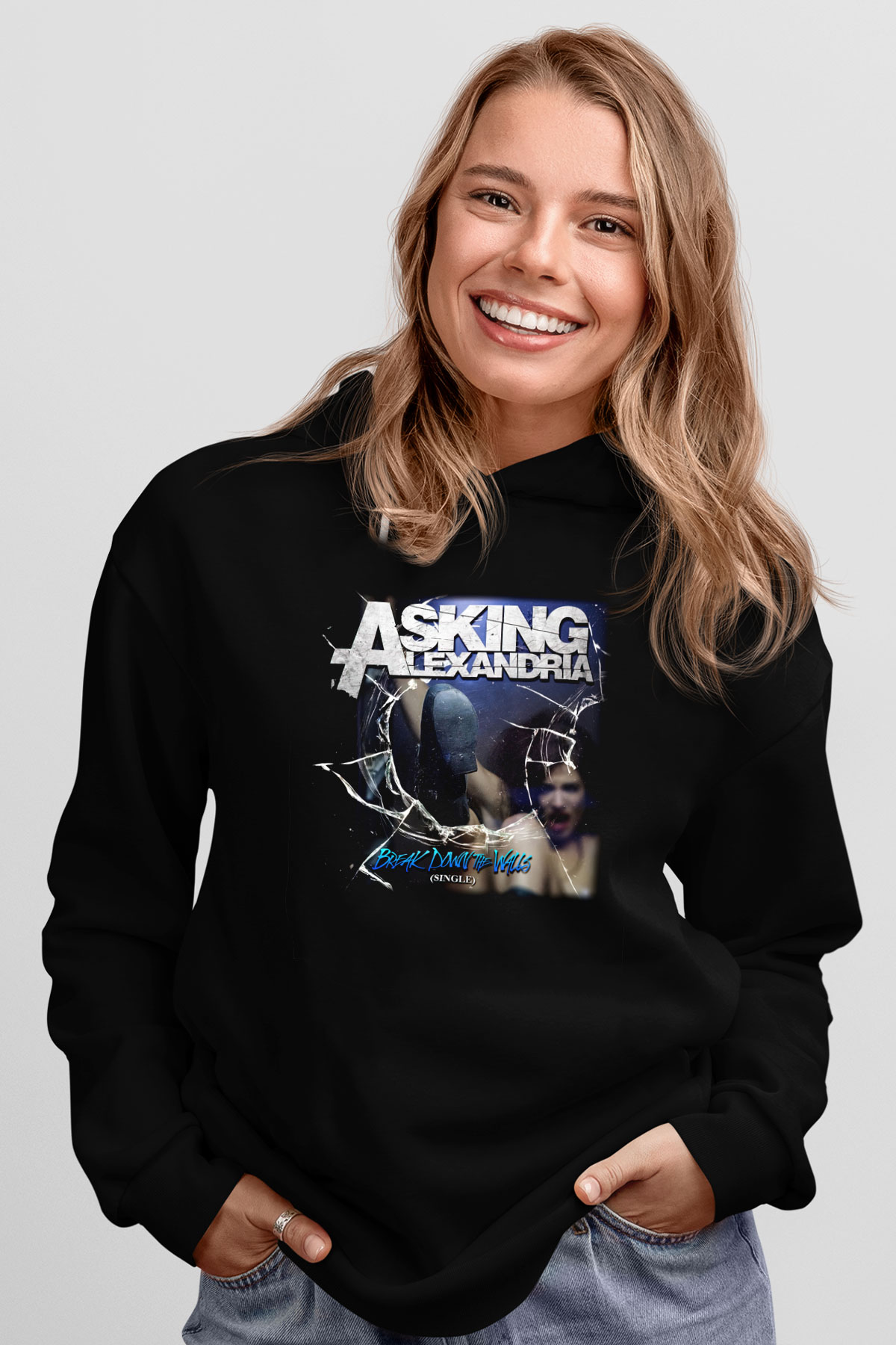 Asking Alexandria Siyah Unisex Kapüşonlu Sweatshirt
