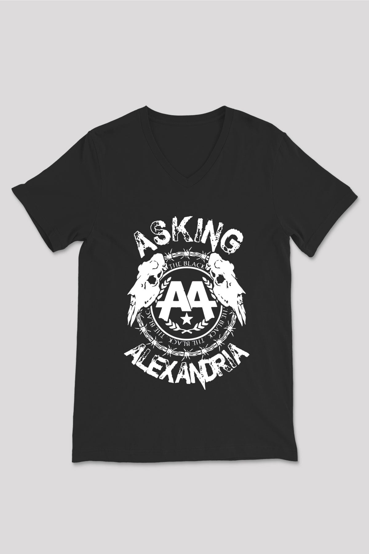 Asking Alexandria Siyah Unisex V Yaka Tişört