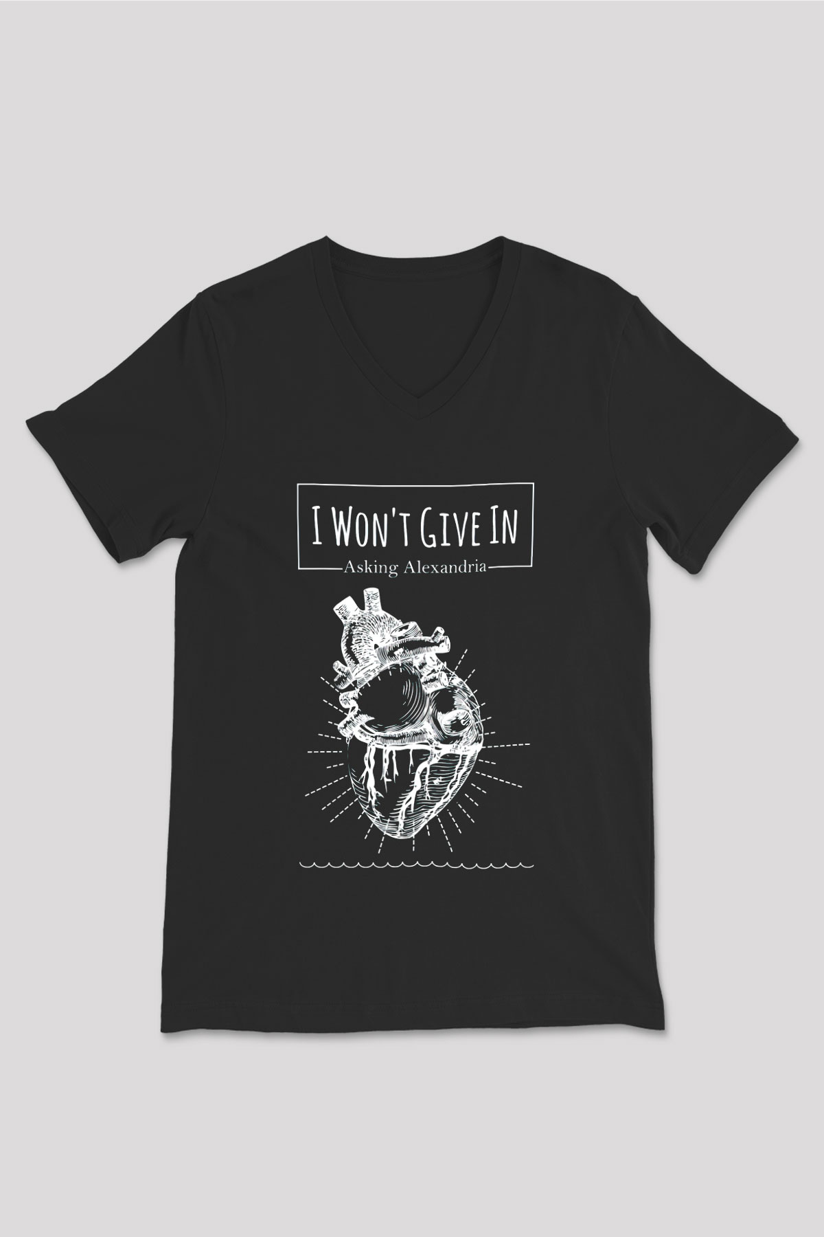 Asking Alexandria Siyah Unisex V Yaka Tişört T-Shirt