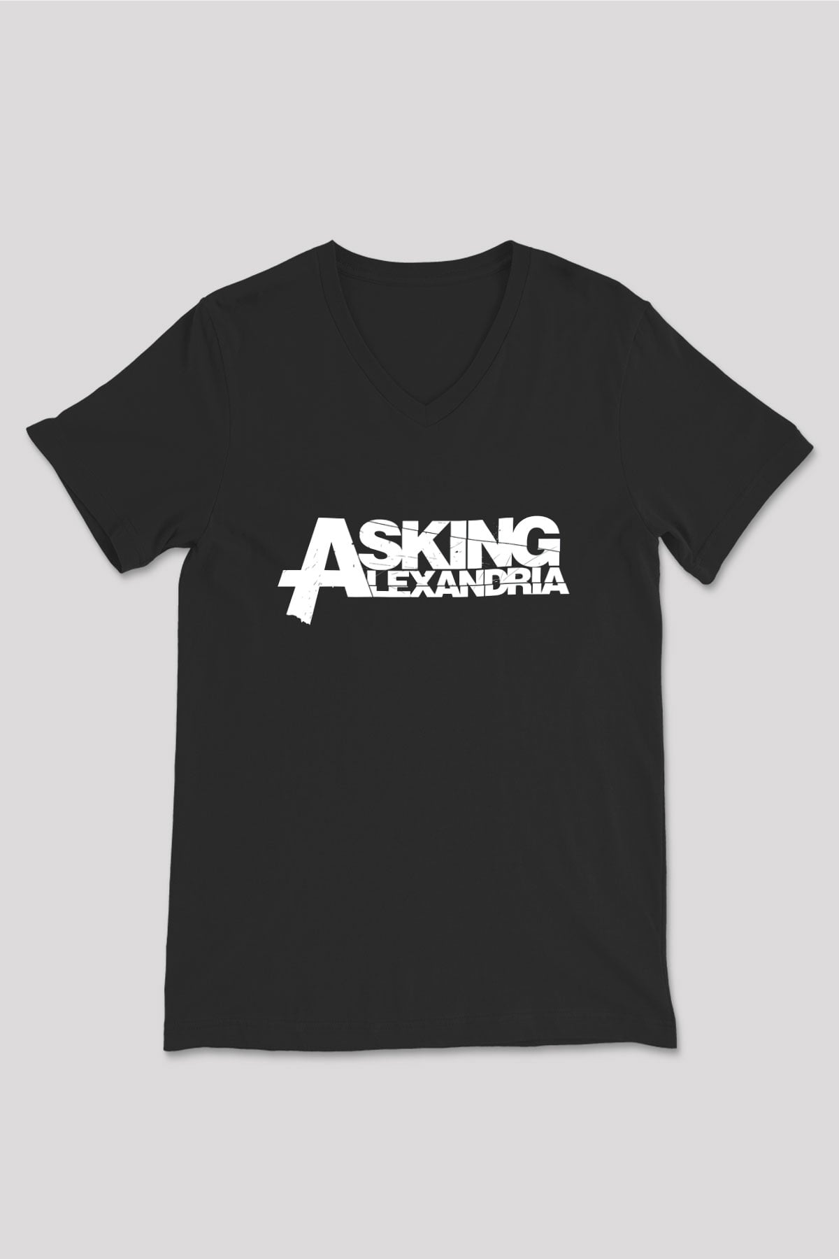 Asking Alexandria Siyah Unisex V Yaka Tişört T-Shirt