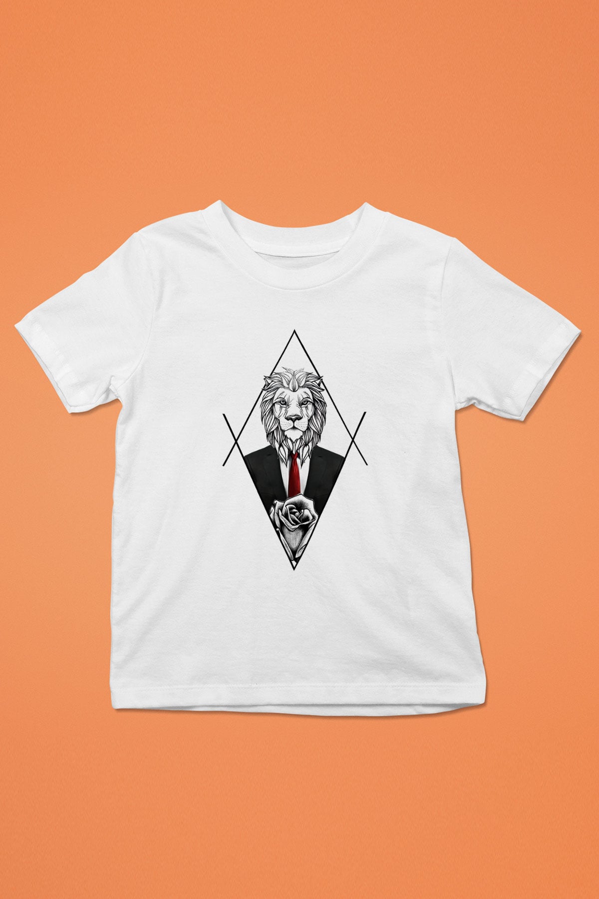 Aslan Baskılı Beyaz Unisex Çocuk Tişört
