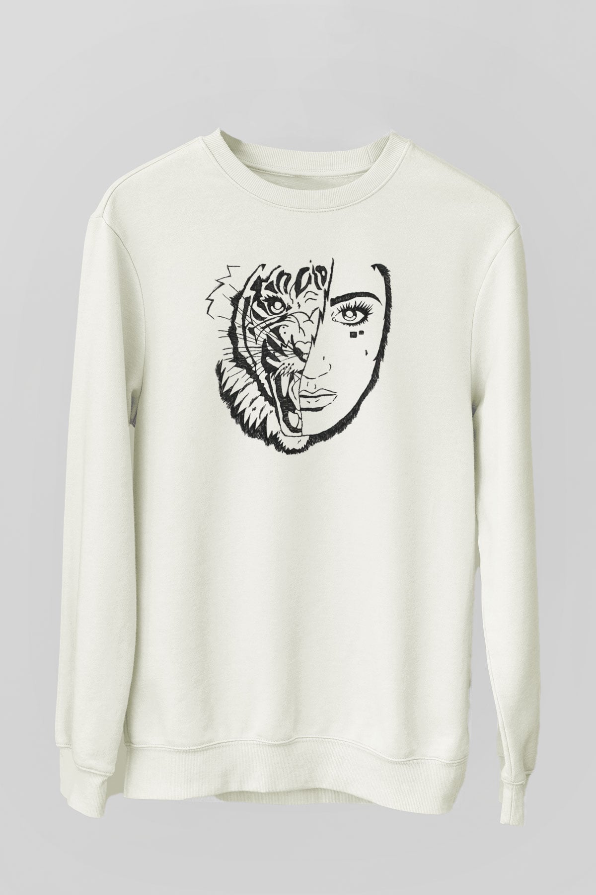 Aslan Beyaz Unisex Sweatshirt