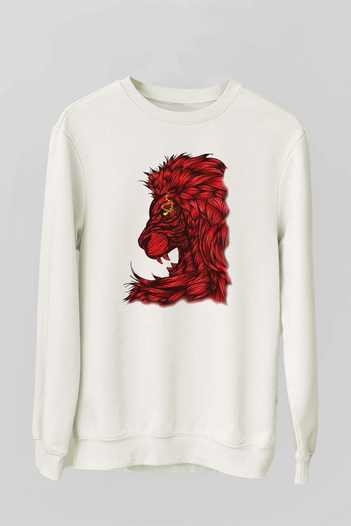 Aslan Beyaz Unisex Sweatshirt
