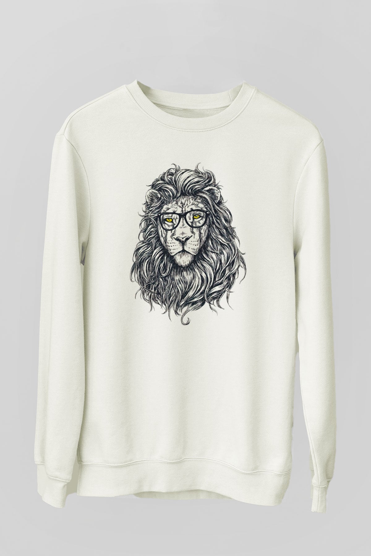 Aslan Beyaz Unisex Sweatshirt