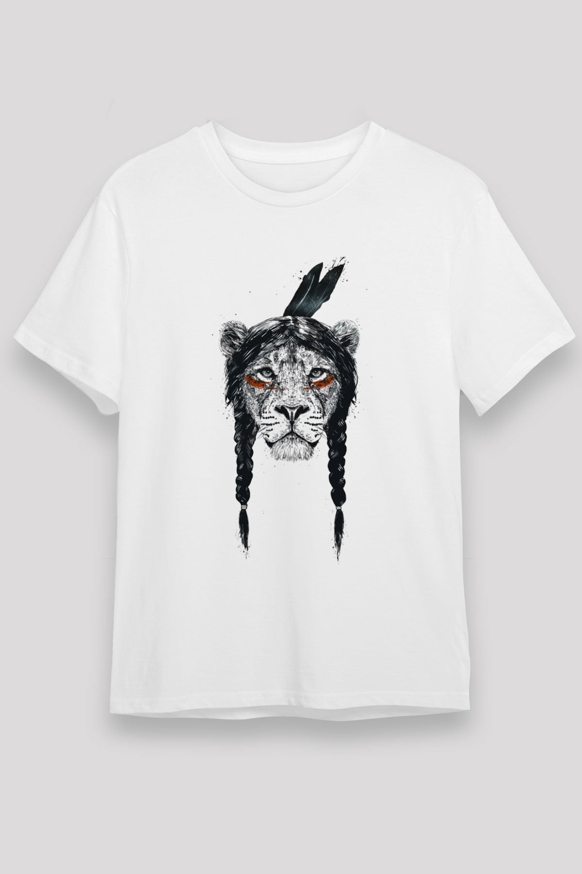 Aslan Beyaz Unisex Tişört T-Shirt - TişörtFabrikası