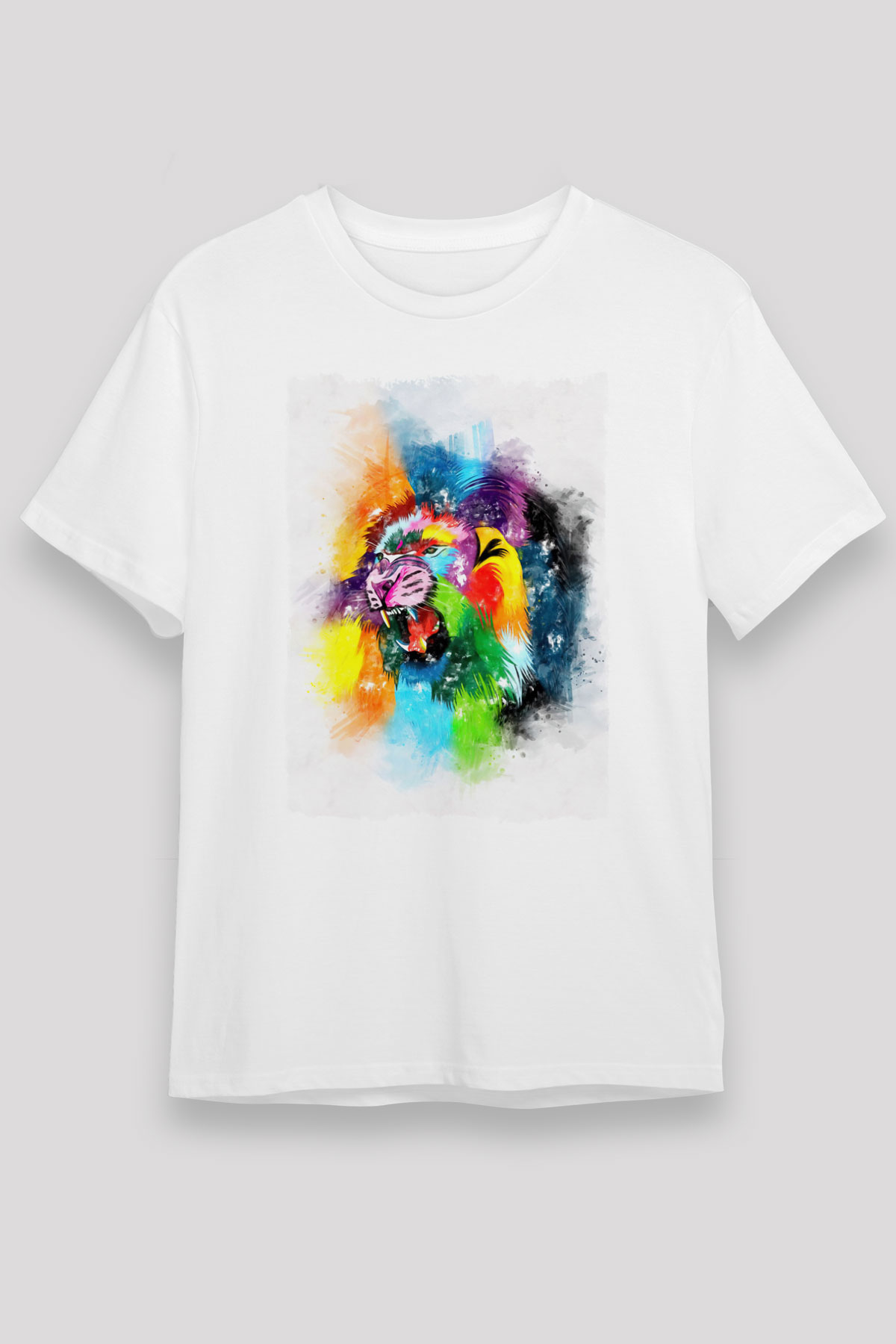 Aslan Beyaz Unisex Tişört T-Shirt - TişörtFabrikası