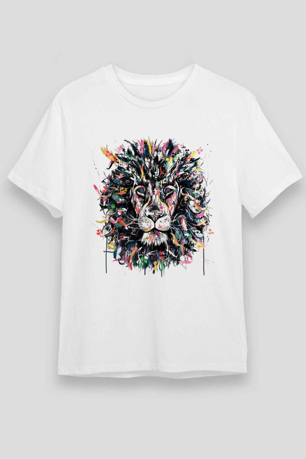 Aslan Beyaz Unisex Tişört T-Shirt - TişörtFabrikası