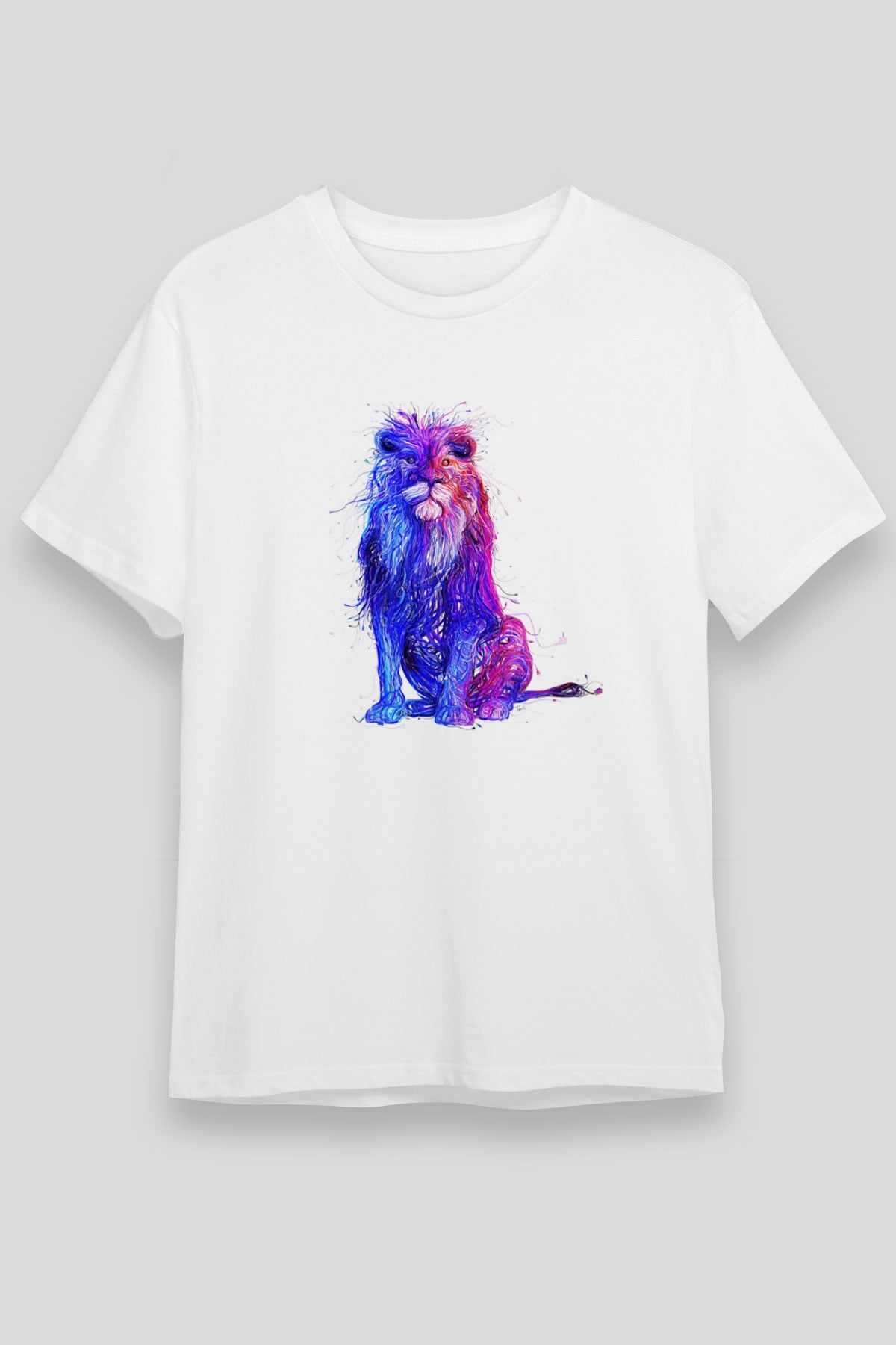 Aslan Beyaz Unisex Tişört T-Shirt - TişörtFabrikası