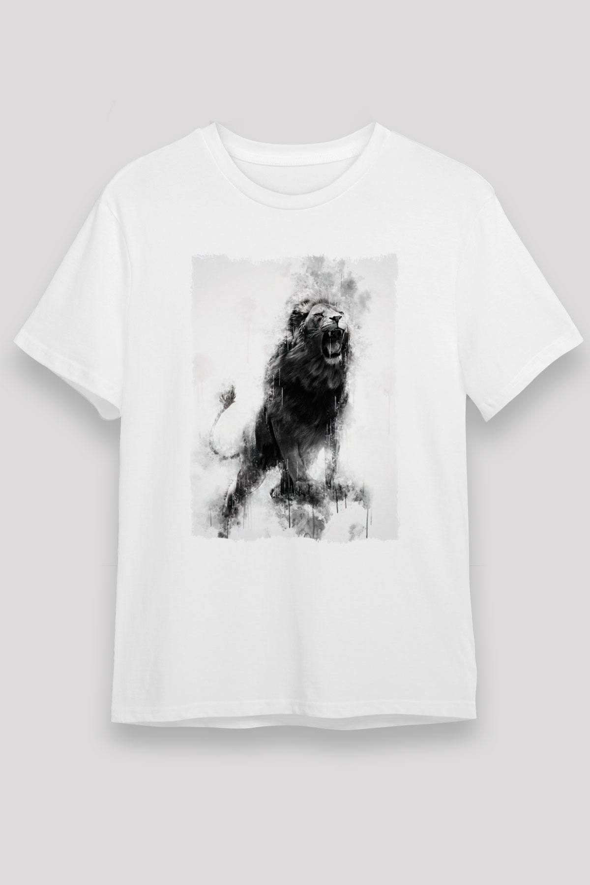 Aslan Beyaz Unisex Tişört T-Shirt - TişörtFabrikası