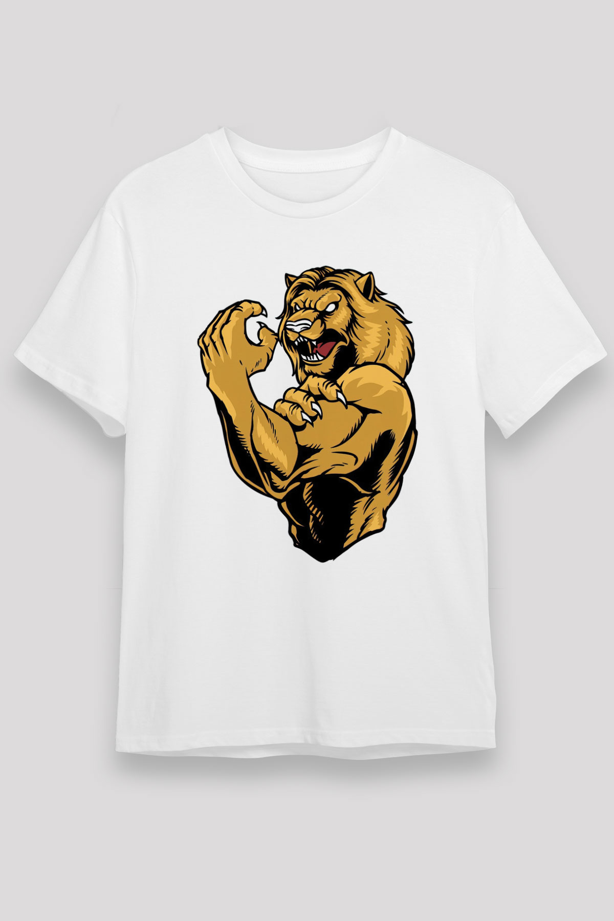 Aslan Beyaz Unisex Tişört T-Shirt - TişörtFabrikası