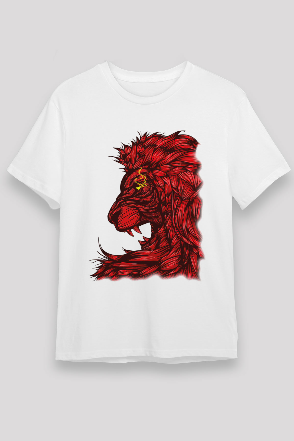 Aslan Beyaz Unisex Tişört T-Shirt - TişörtFabrikası