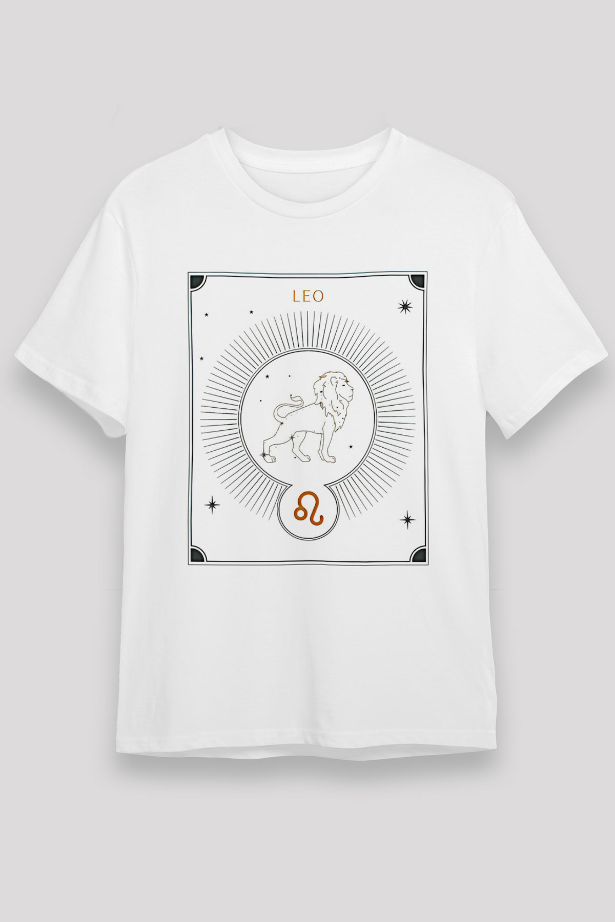 Aslan Burcu Unisex Baskılı Beyaz Tişört - Tshirt